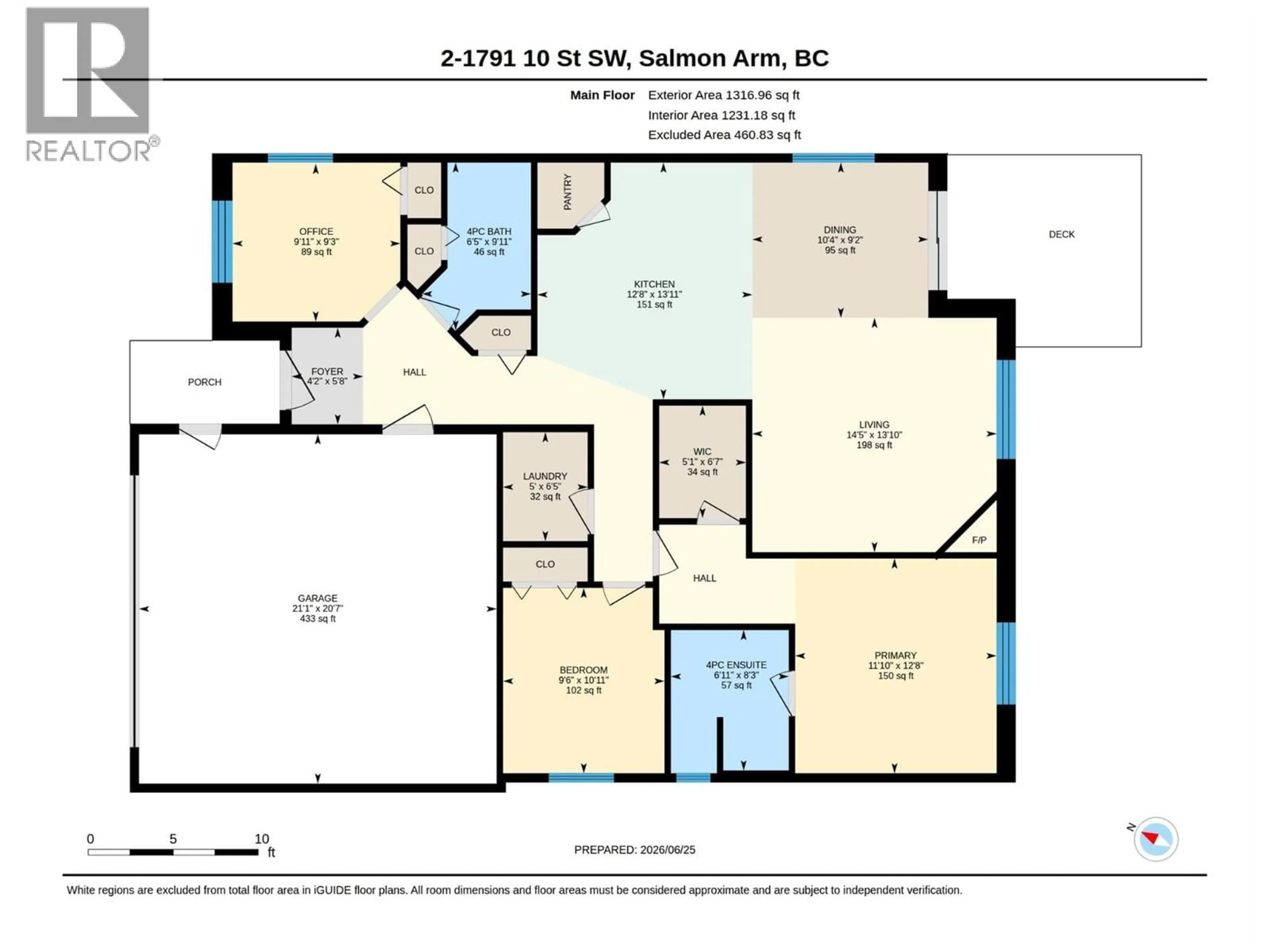Floor plan for 2 - 1791 10 STREET SOUTHWEST, Salmon Arm British Columbia V1E0E9