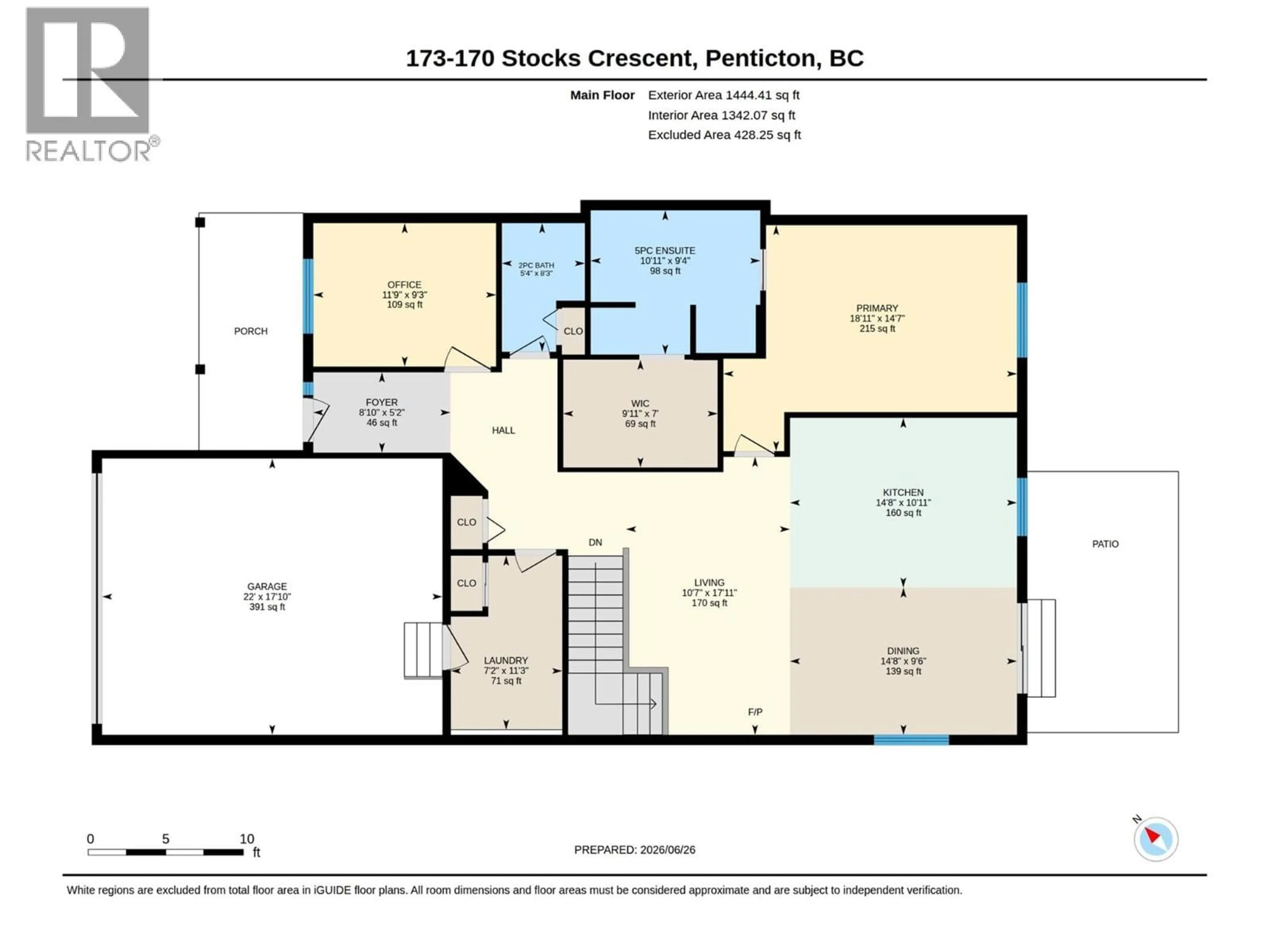 Floor plan for 173 - 170 STOCKS CRESCENT, Penticton British Columbia V2A9C6