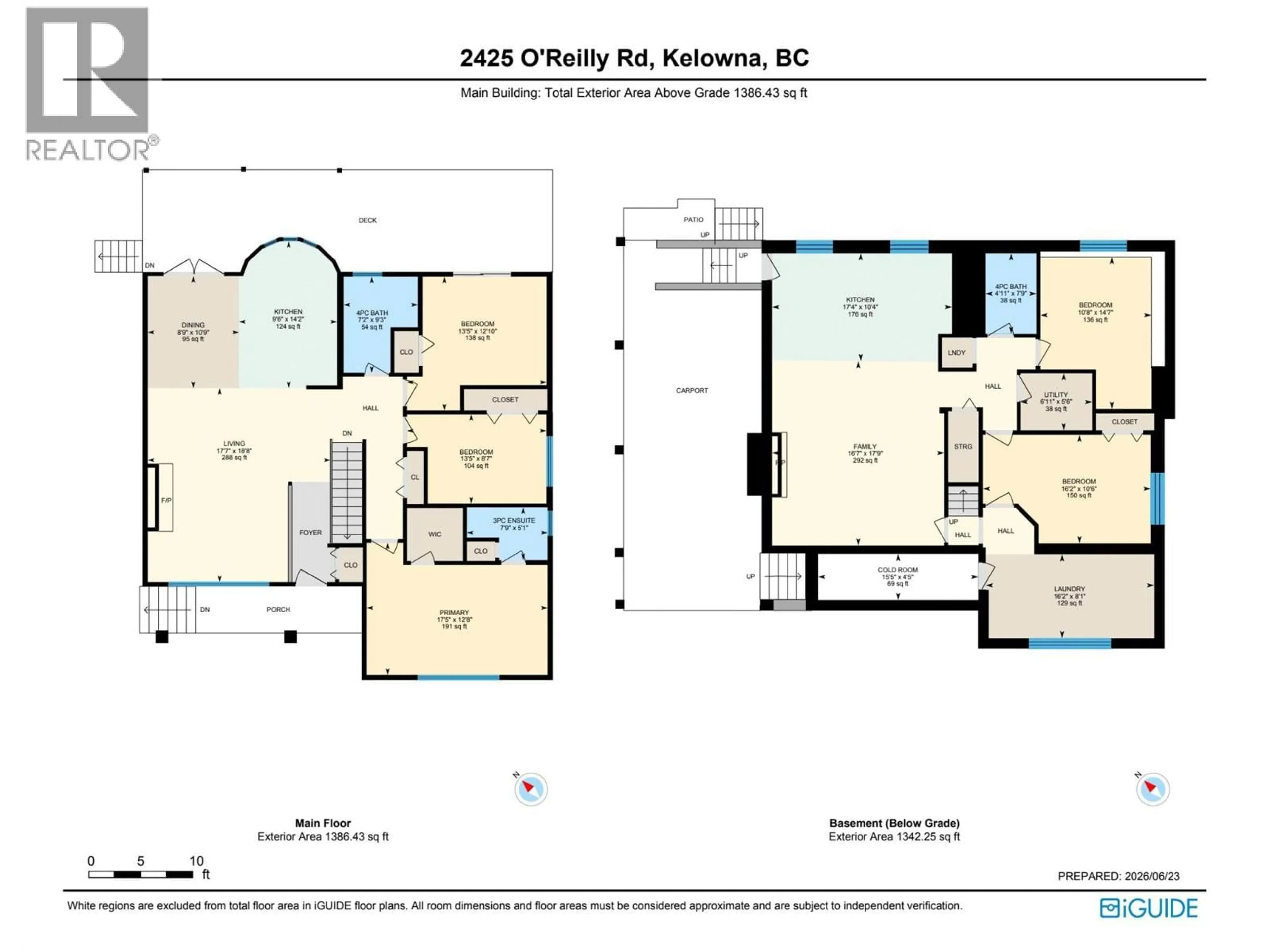 Floor plan for 2425 O'REILLY ROAD, Kelowna British Columbia V1W2V7