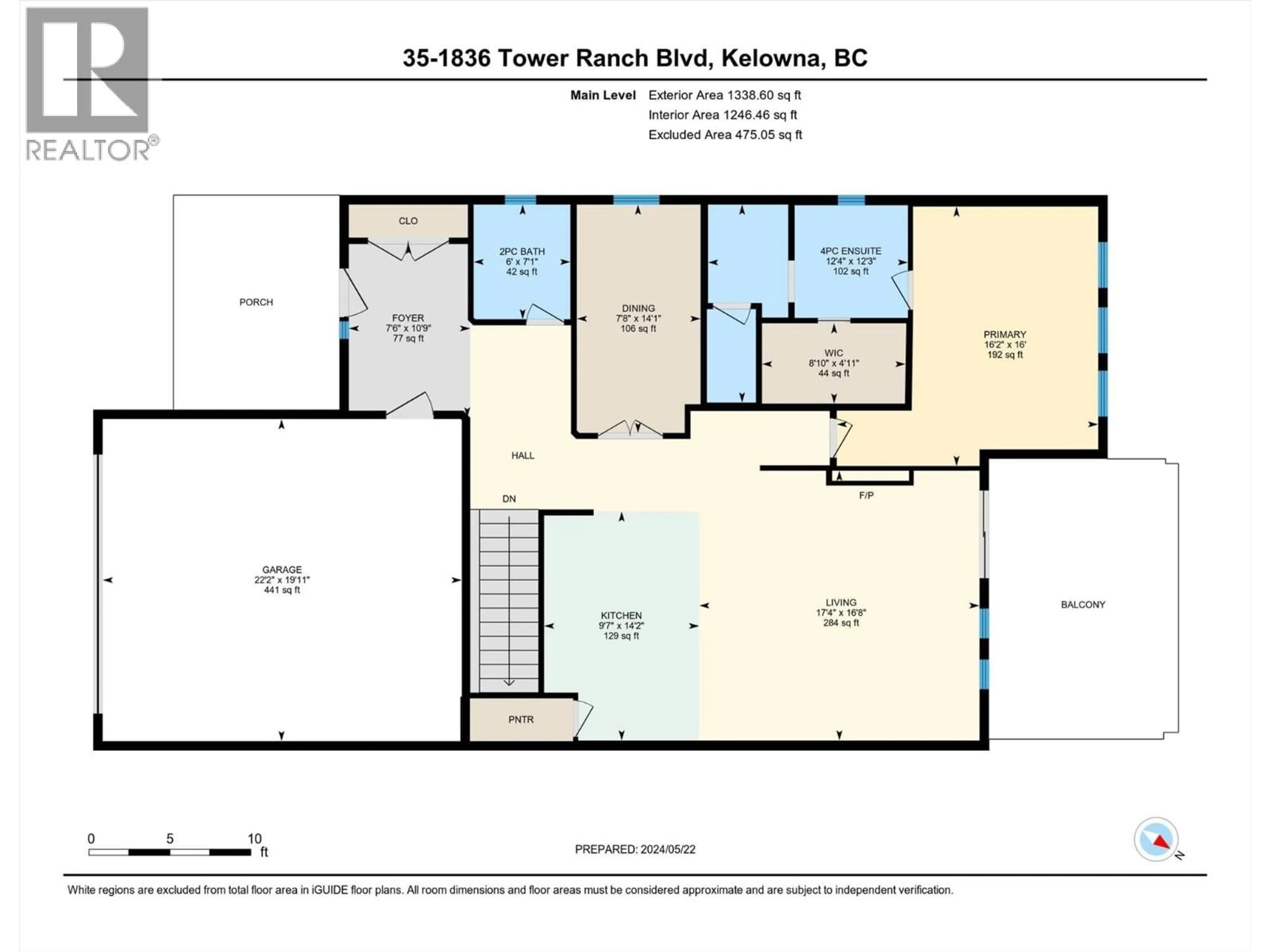 Floor plan for 35 - 1836 TOWER RANCH BOULEVARD, Kelowna British Columbia V1P1S8