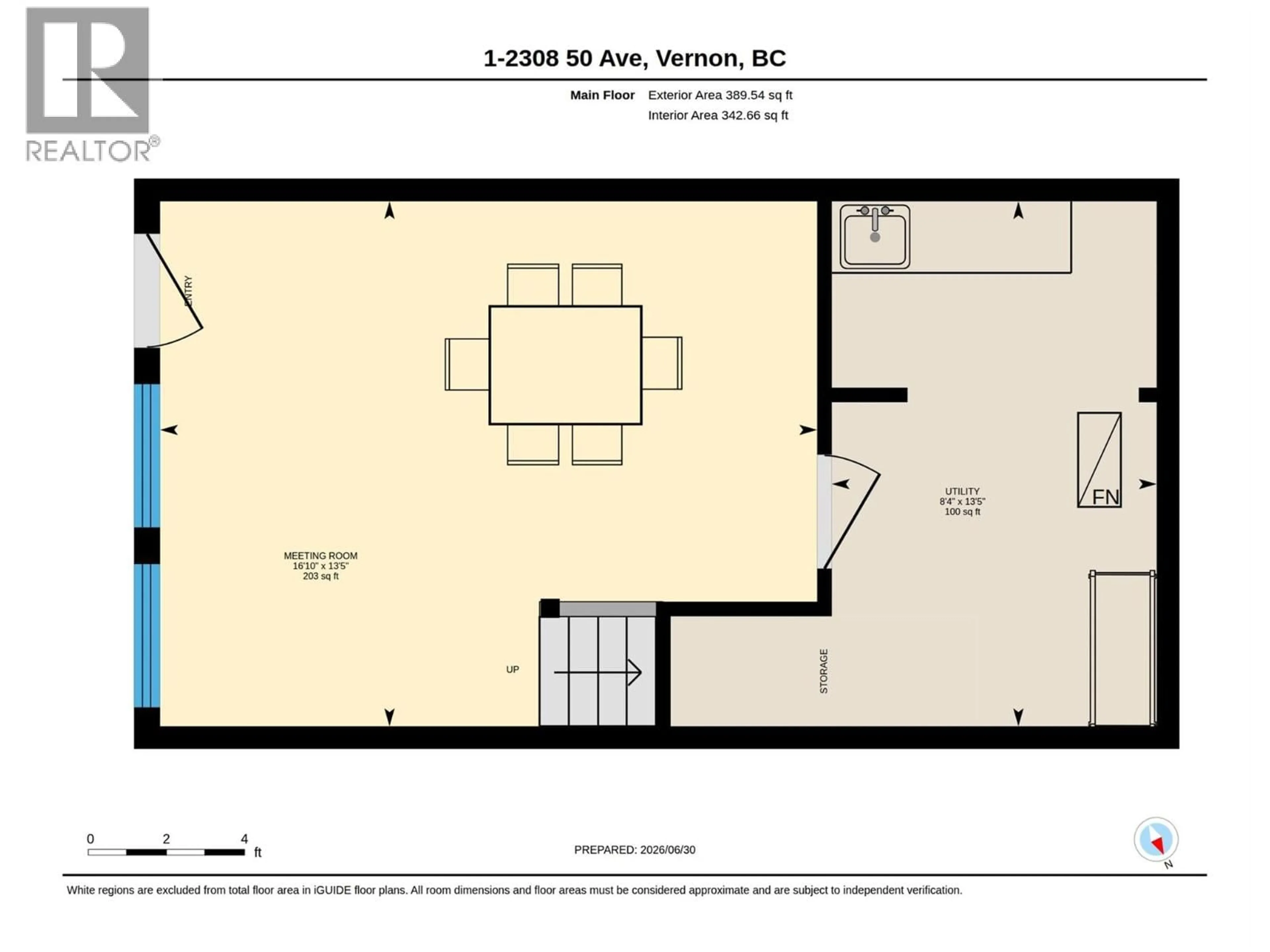 Floor plan for 1 - 2308 50 AVENUE, Vernon British Columbia V1T9M8
