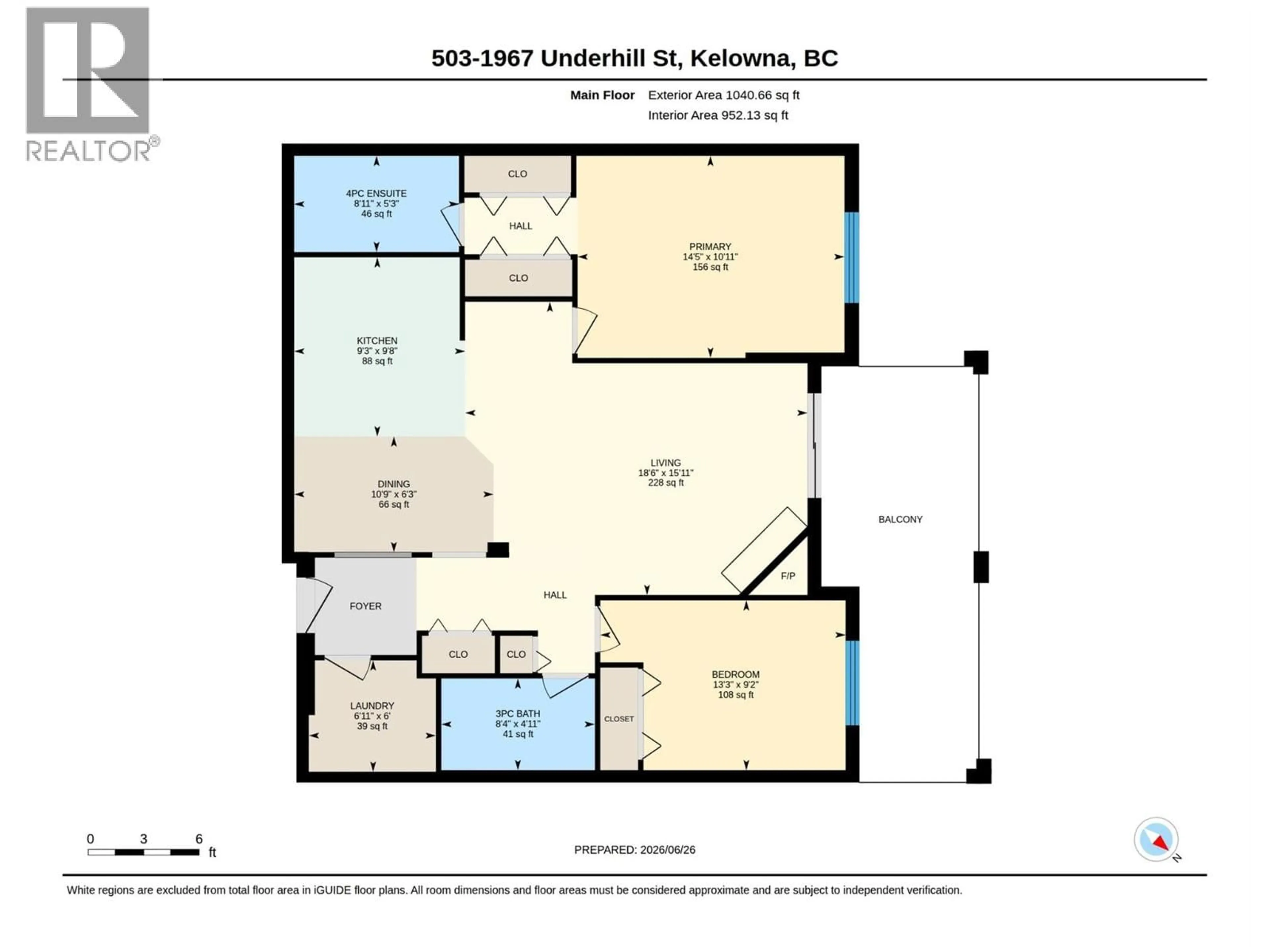 Floor plan for 503 - 1967 UNDERHILL STREET, Kelowna British Columbia V1X8C9