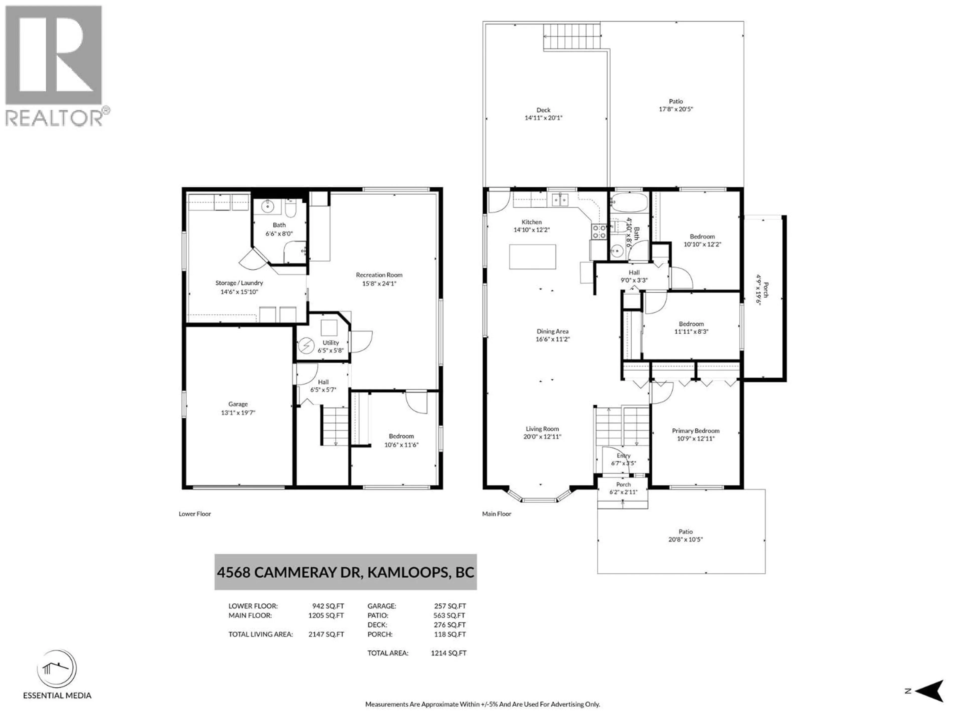 Floor plan for 4568 CAMMERAY DRIVE, Kamloops British Columbia V2H1L4