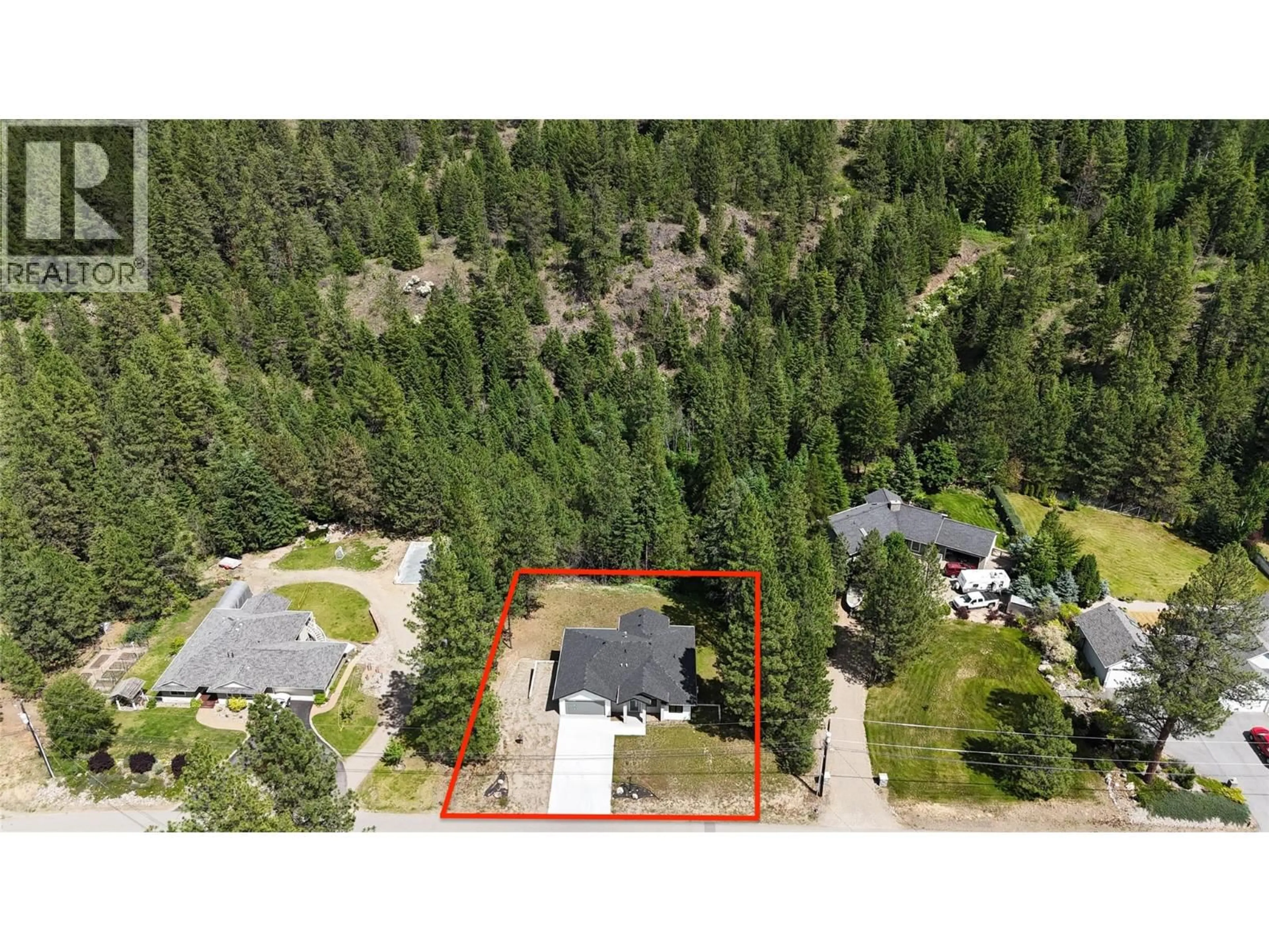A pic from outside/outdoor area/front of a property/back of a property/a pic from drone, forest/trees view for 245 PROSPECT DRIVE, Grand Forks British Columbia V0H1H2