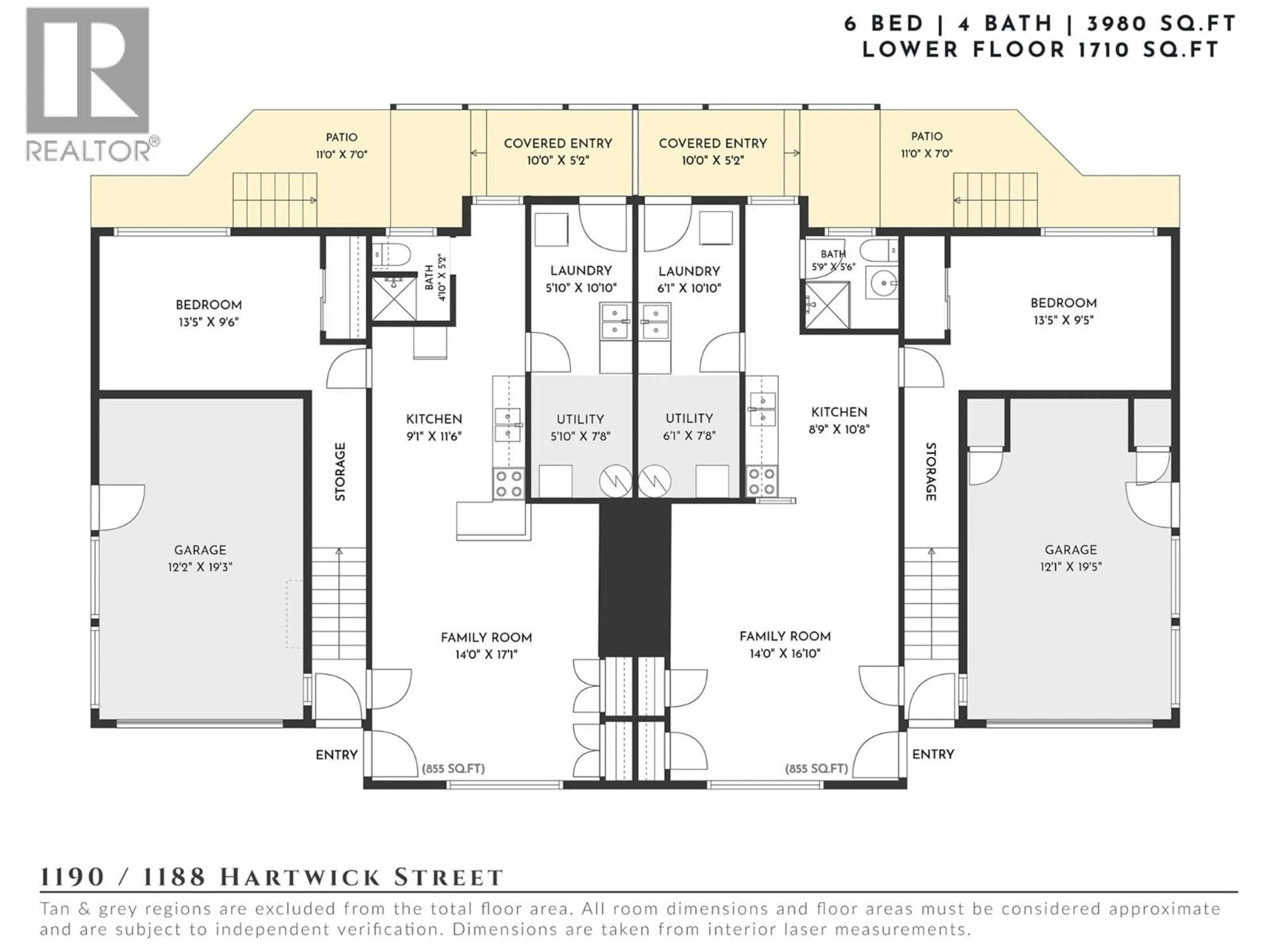 Floor plan for 1188&1190 HARTWICK STREET, Kelowna British Columbia V1Y3P3