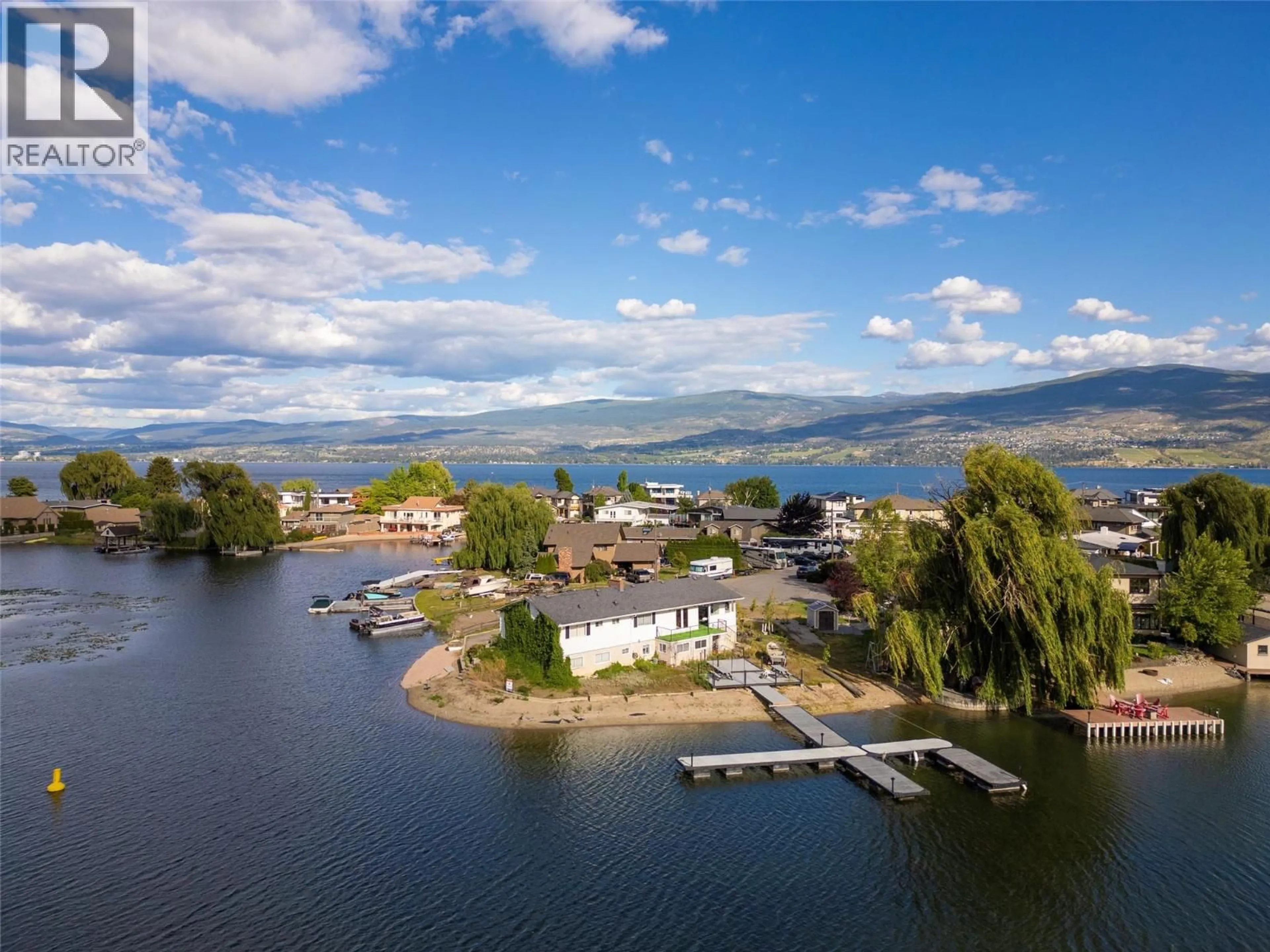 A pic from outside/outdoor area/front of a property/back of a property/a pic from drone, water/lake/river/ocean view for 3582 WIIG ROAD, West Kelowna British Columbia V4T2B7