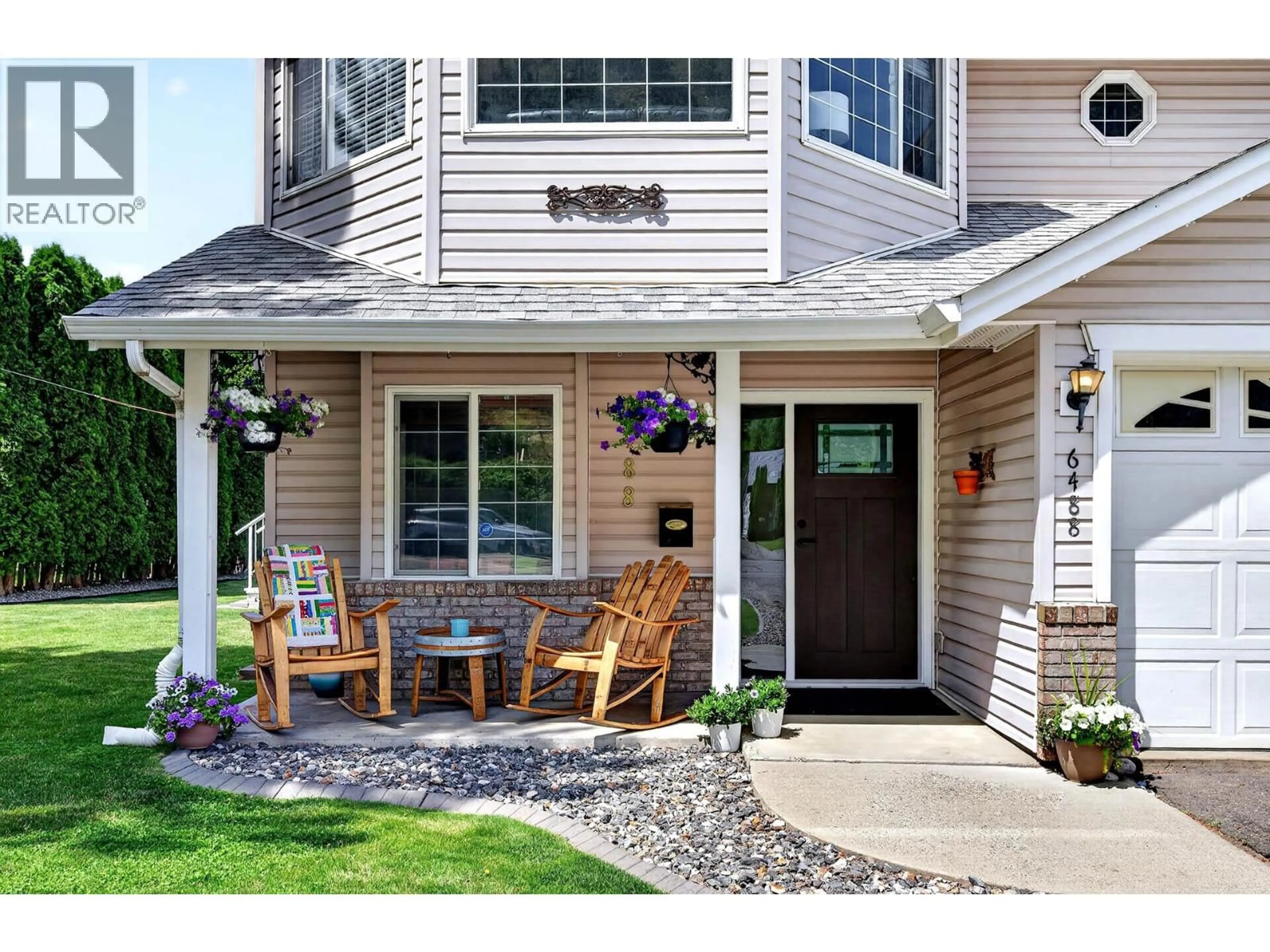 Home with vinyl exterior material, street for 6488 DALLAS DRIVE, Kamloops British Columbia V2C4X5