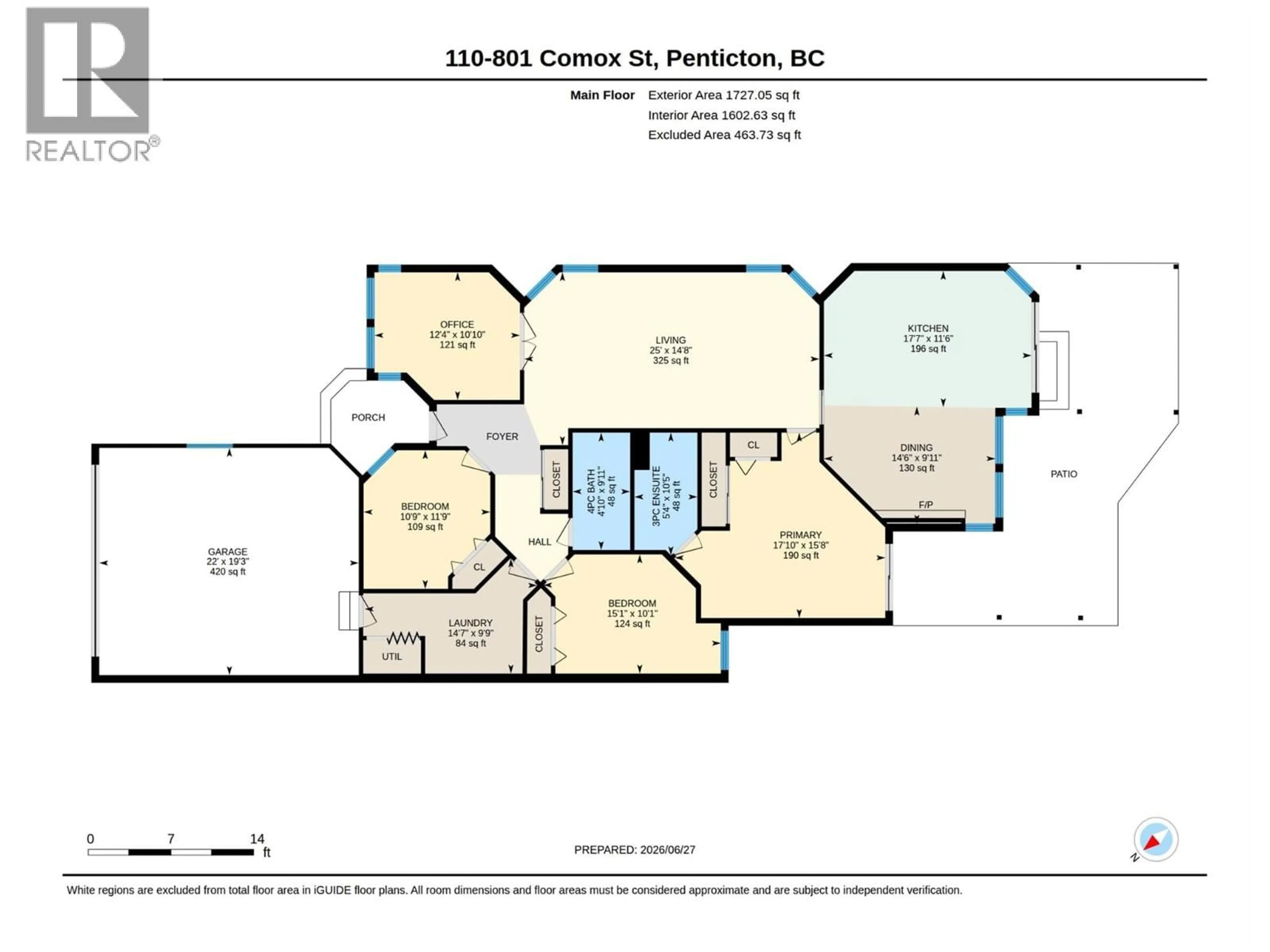 Floor plan for 110 - 801 COMOX STREET, Penticton British Columbia V2A8G5