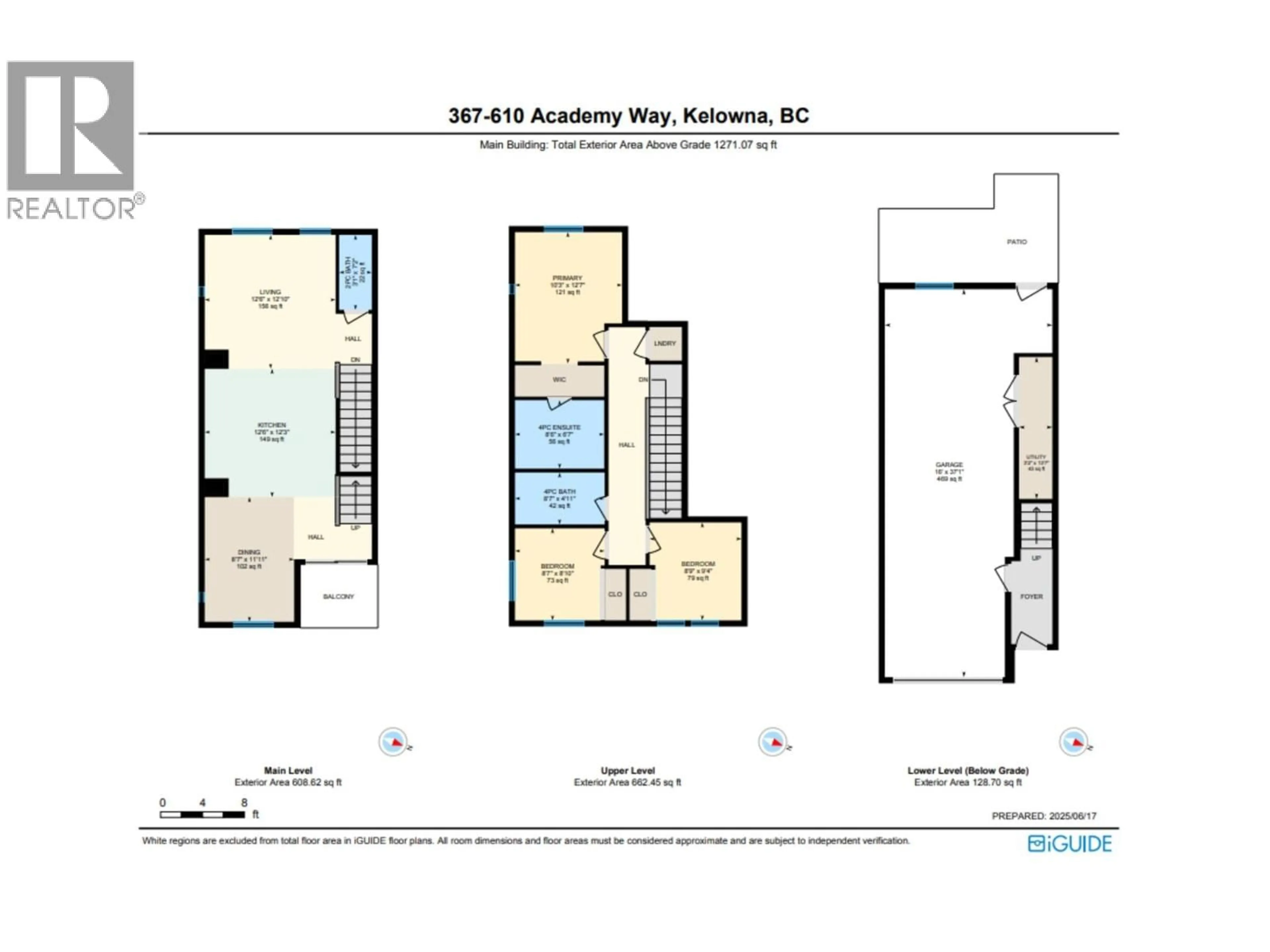 Floor plan for 367 - 610 ACADEMY WAY, Kelowna British Columbia V1V0E8