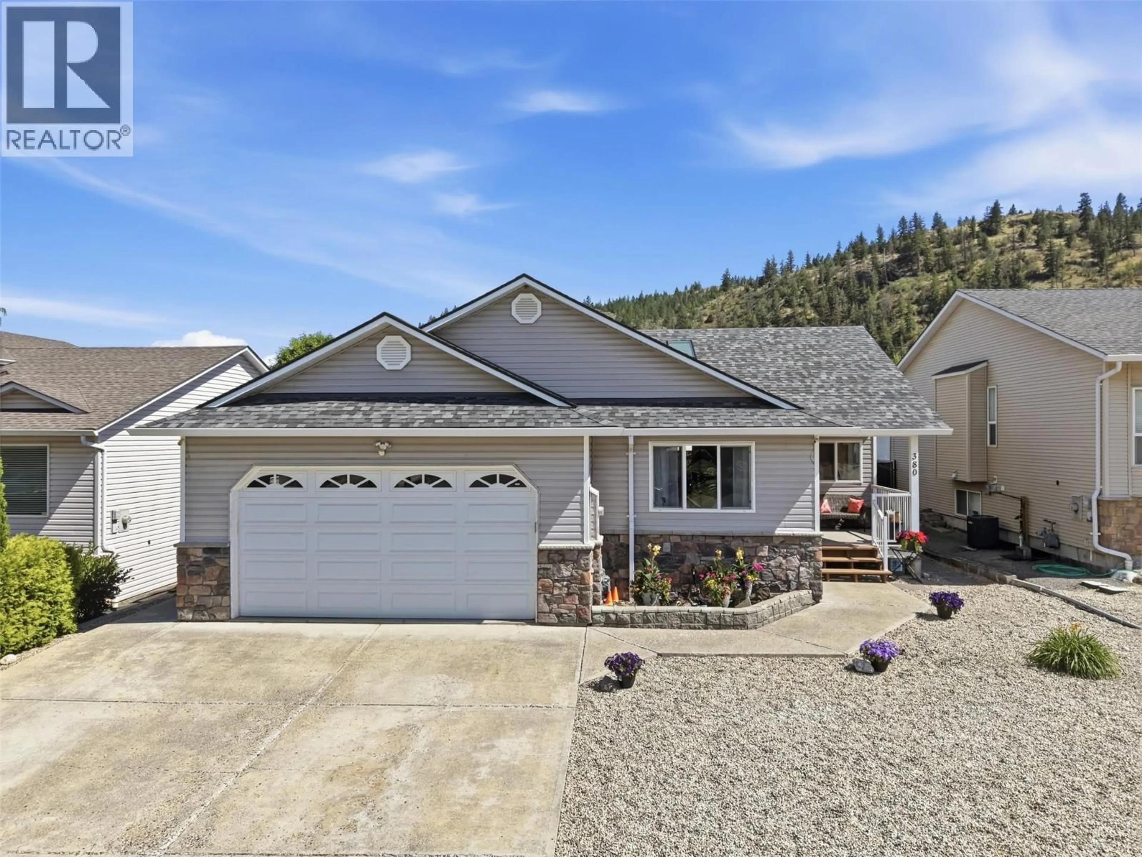Home with vinyl exterior material, street for 380 COUGAR ROAD, Kamloops British Columbia V2C6V1