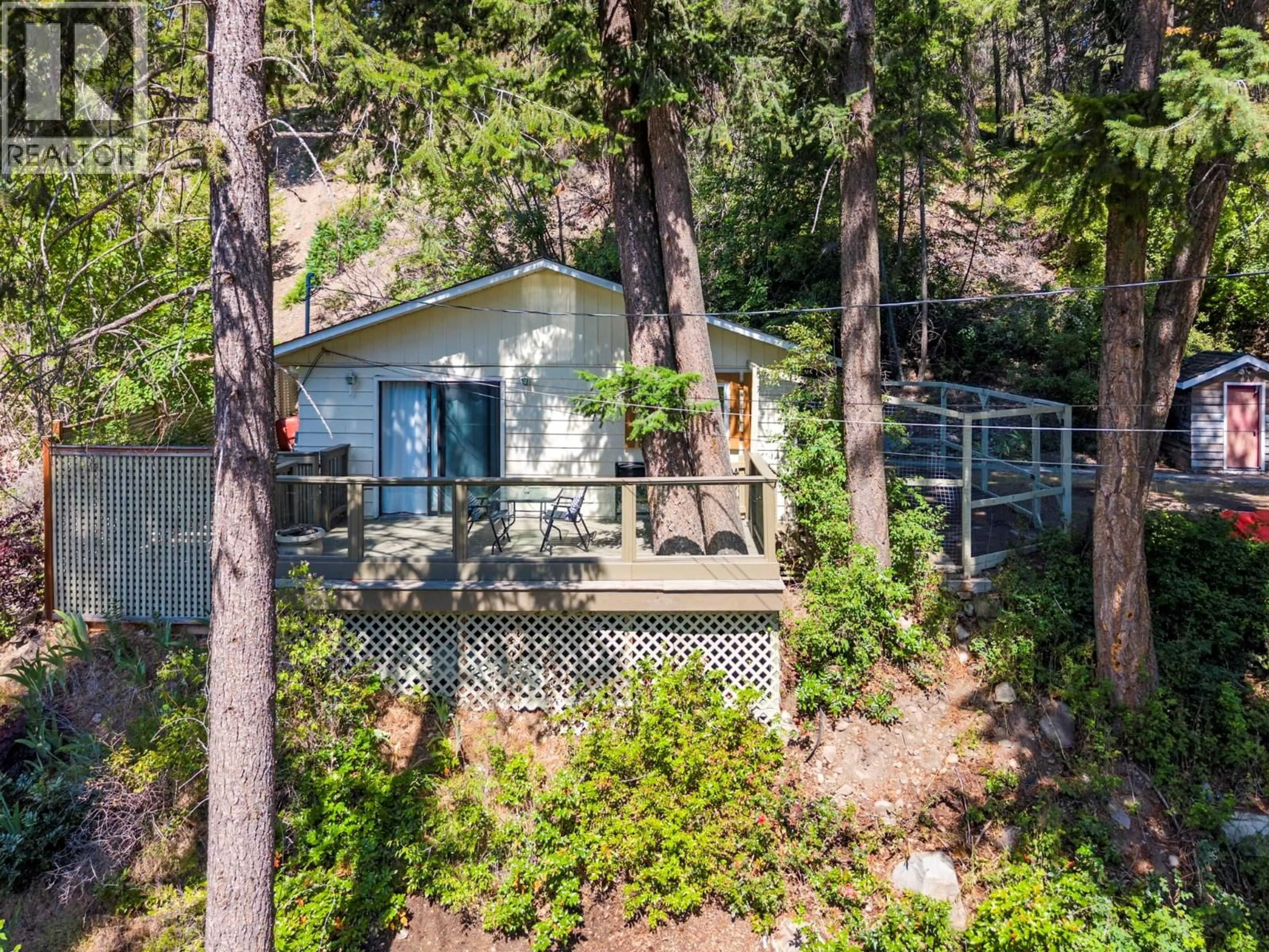 A pic from outside/outdoor area/front of a property/back of a property/a pic from drone, forest/trees view for 9664 KEITHLEY ROAD, Fintry British Columbia V1T7Z3