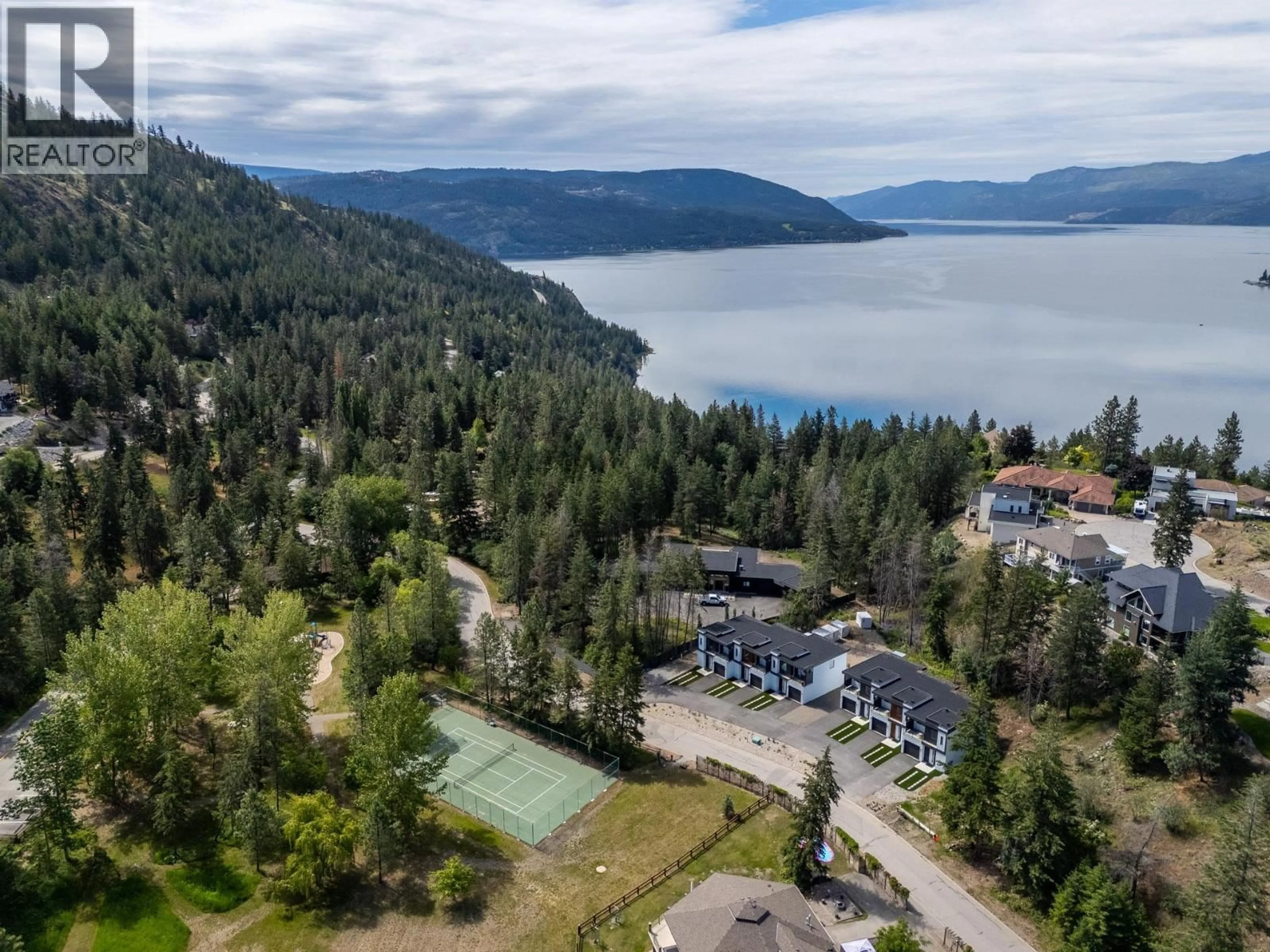 A pic from outside/outdoor area/front of a property/back of a property/a pic from drone, water/lake/river/ocean view for 1 - 9188 TRONSON ROAD, Vernon British Columbia V1H1E2