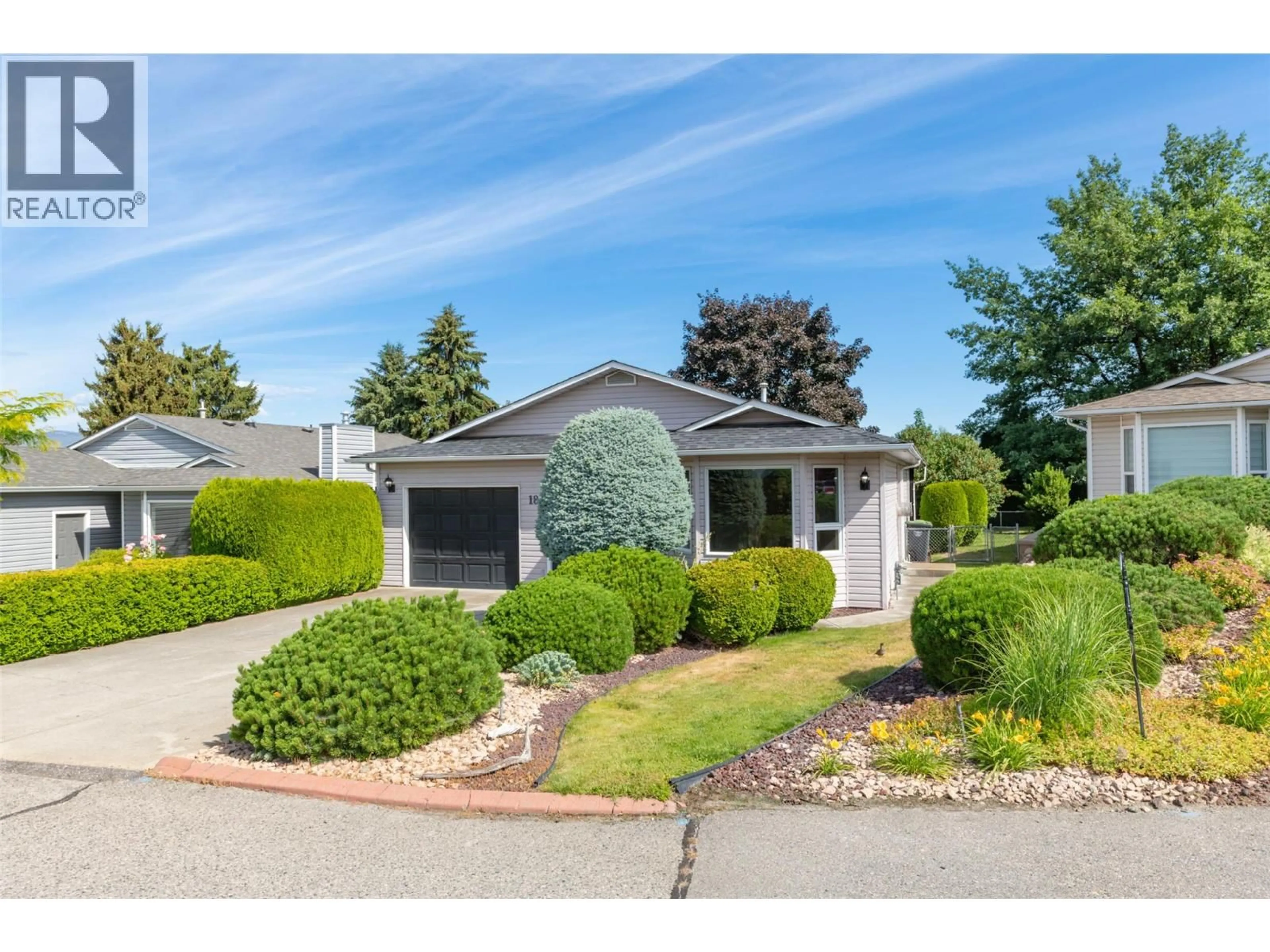 Home with vinyl exterior material, street for 18 - 3481 OLD VERNON ROAD, Kelowna British Columbia V1X6Z6