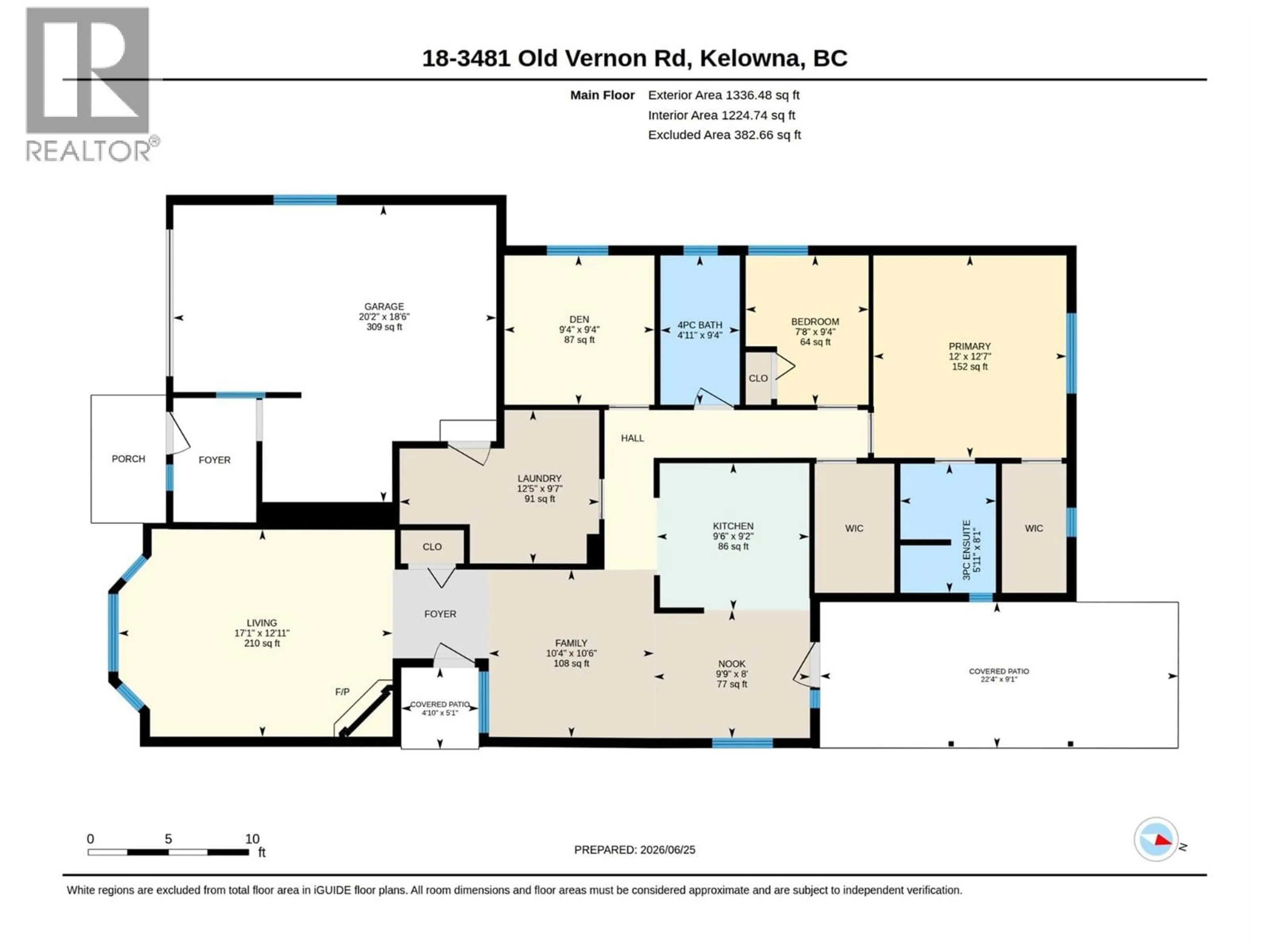 Floor plan for 18 - 3481 OLD VERNON ROAD, Kelowna British Columbia V1X6Z6