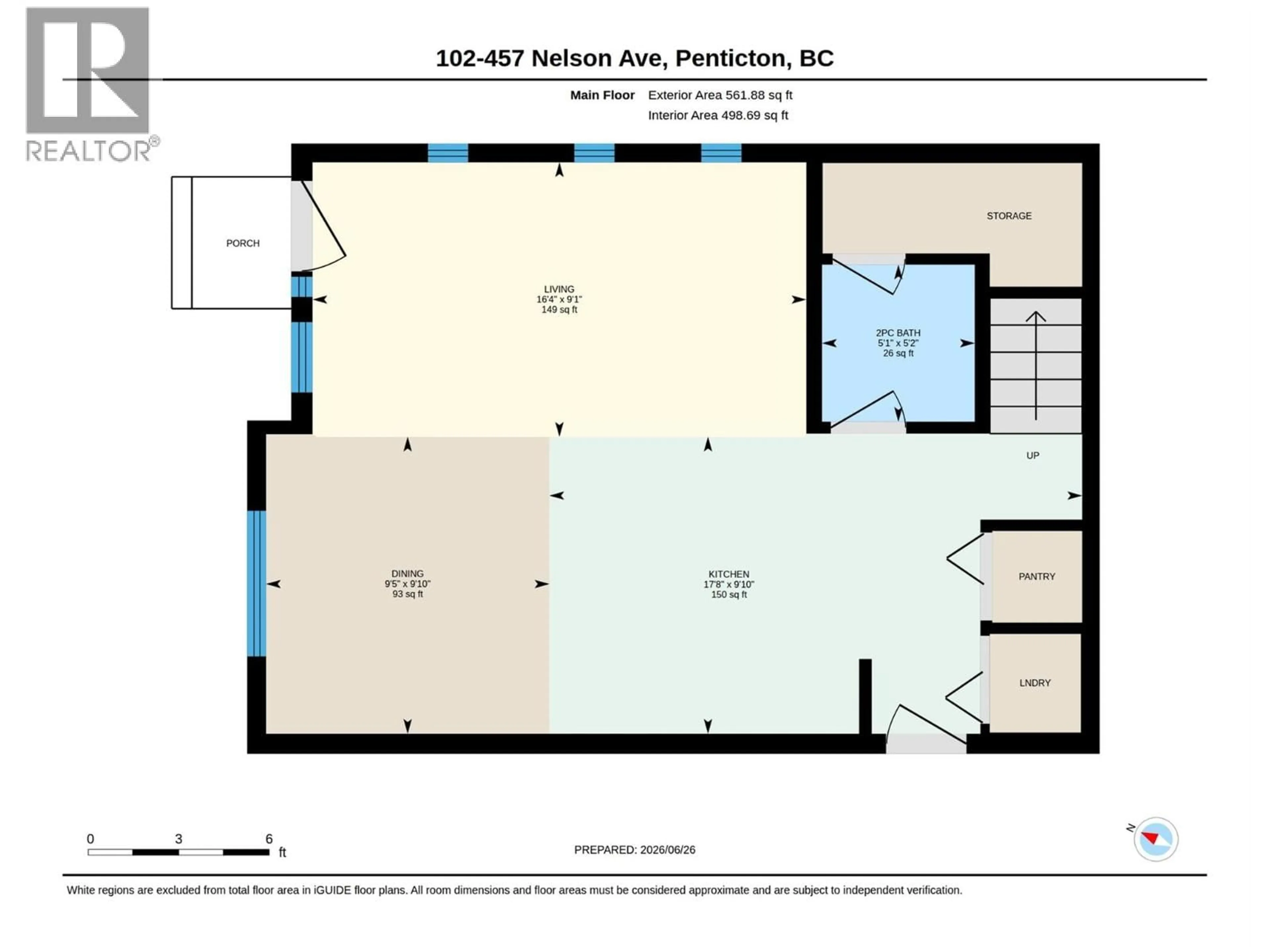Floor plan for 102 - 457 NELSON AVENUE, Penticton British Columbia V2A2L3