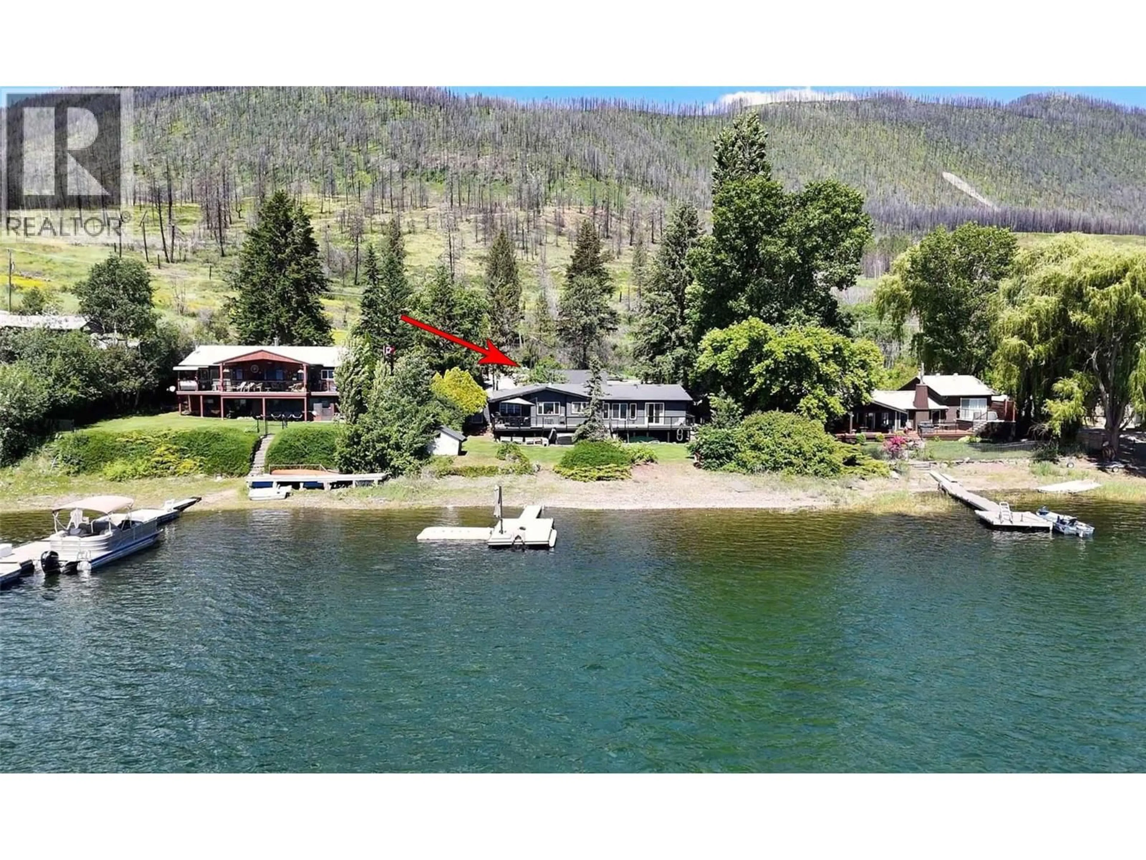 A pic from outside/outdoor area/front of a property/back of a property/a pic from drone, water/lake/river/ocean view for 1475 LITTLE SHUSWAP LAKE ROAD, Chase British Columbia V0E1M2