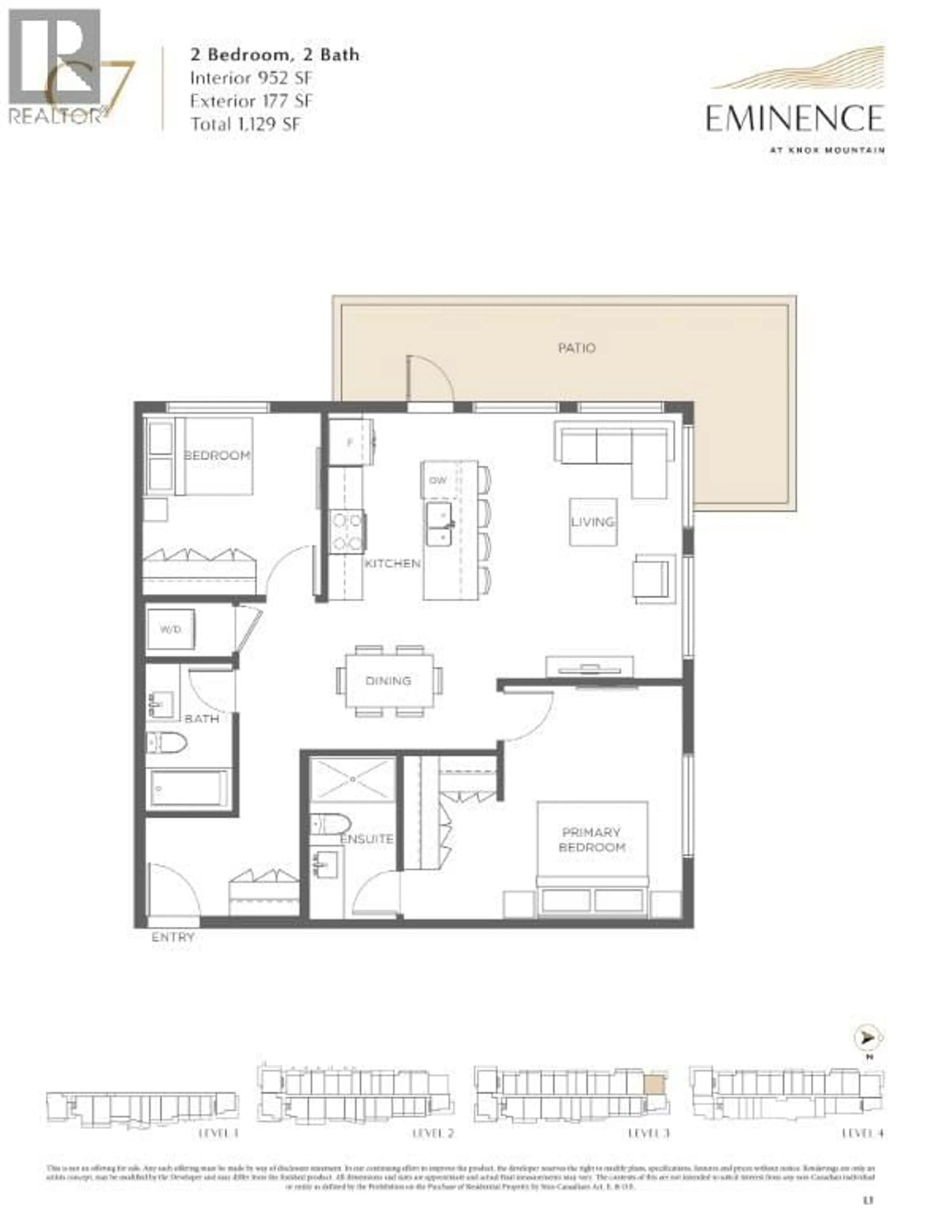 Floor plan for 325 - 630 BOYNTON PLACE, Kelowna British Columbia V1V3B8