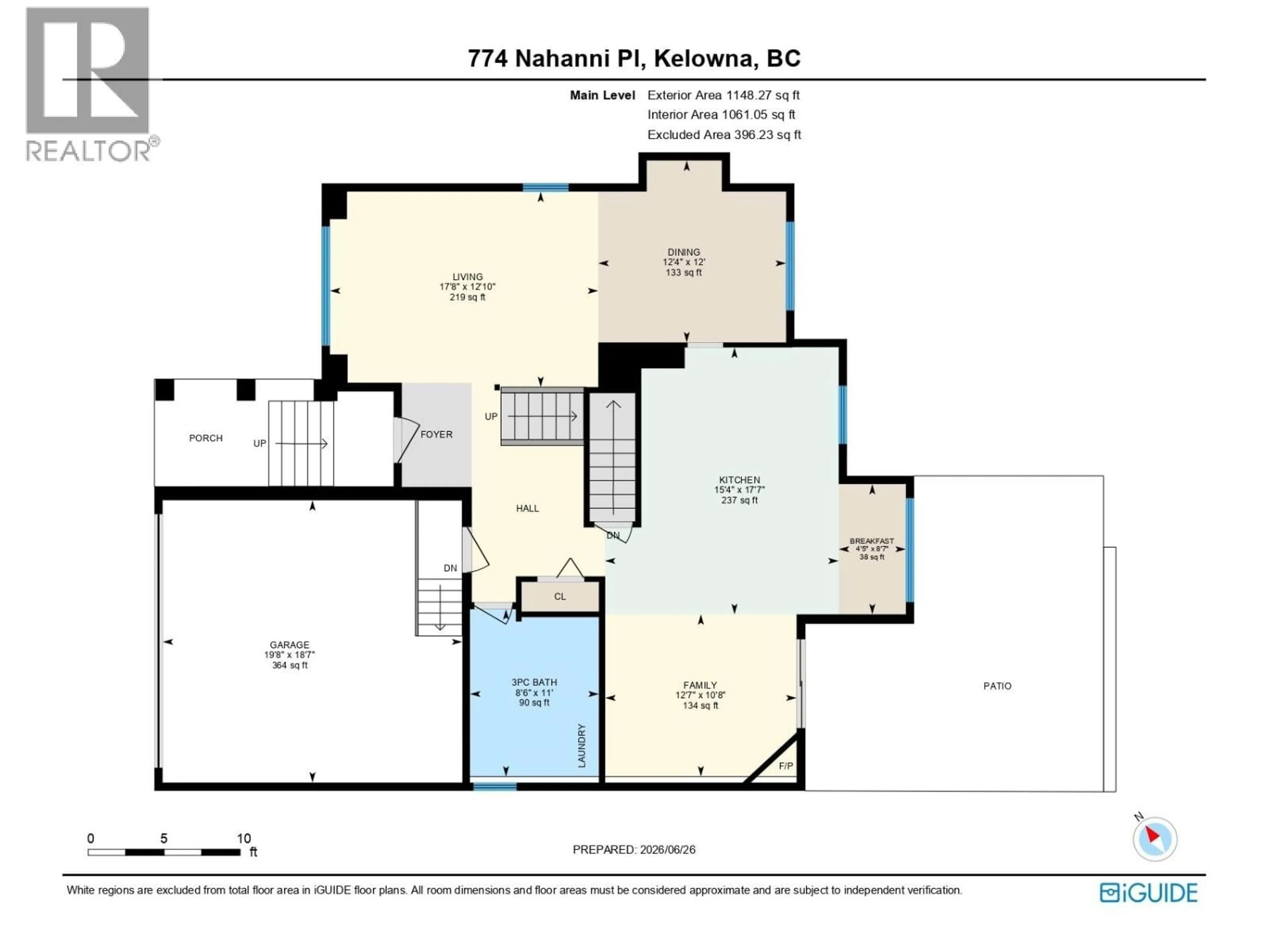 Floor plan for 774 NAHANNI PLACE, Kelowna British Columbia V1V1N5