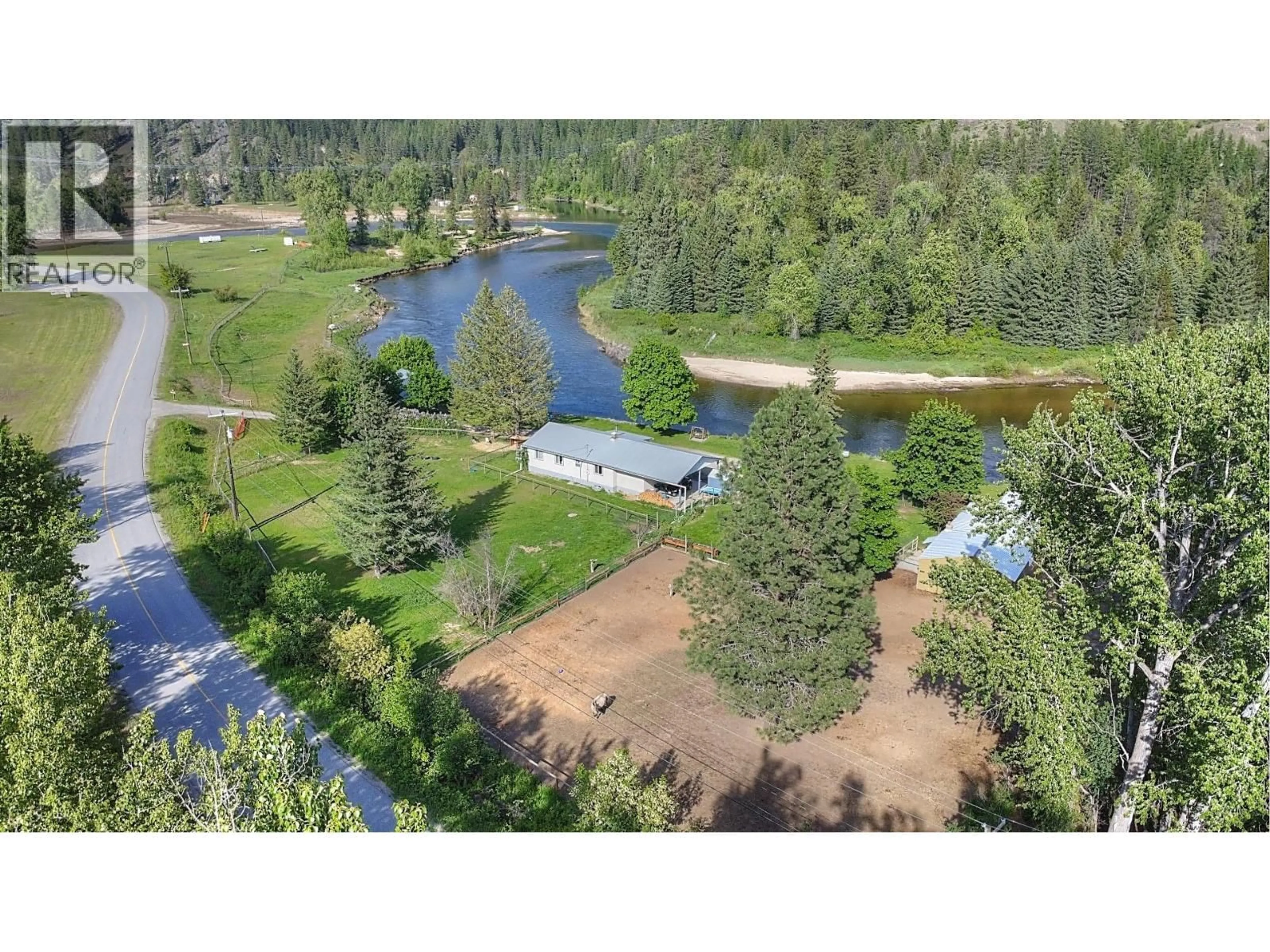 A pic from outside/outdoor area/front of a property/back of a property/a pic from drone, water/lake/river/ocean view for 10000 NORTH FORK ROAD, Grand Forks British Columbia V0H1H8