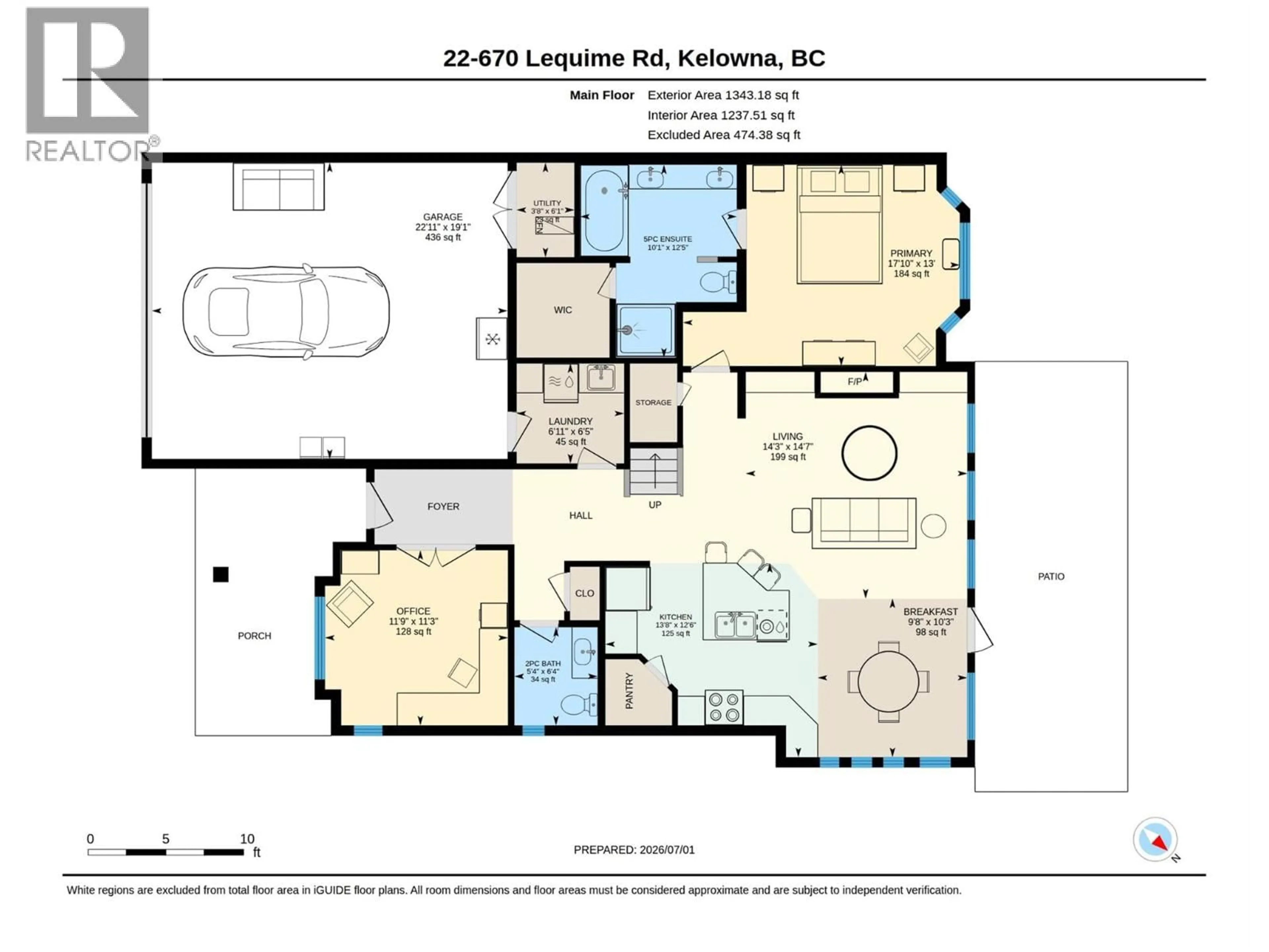 Floor plan for 22 - 670 LEQUIME ROAD, Kelowna British Columbia V1W1A4