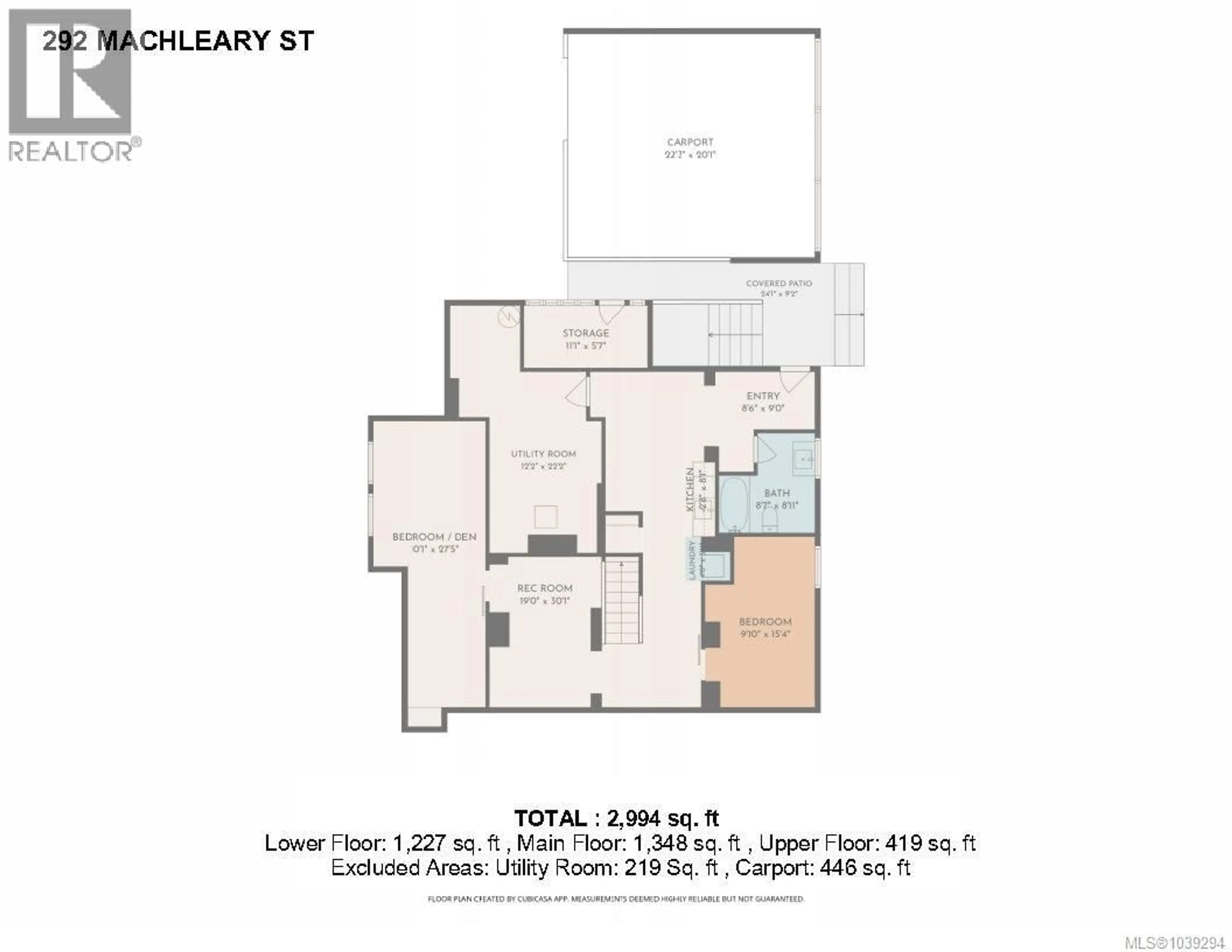 Floor plan for 292 MACHLEARY STREET, Nanaimo British Columbia V9R2G6