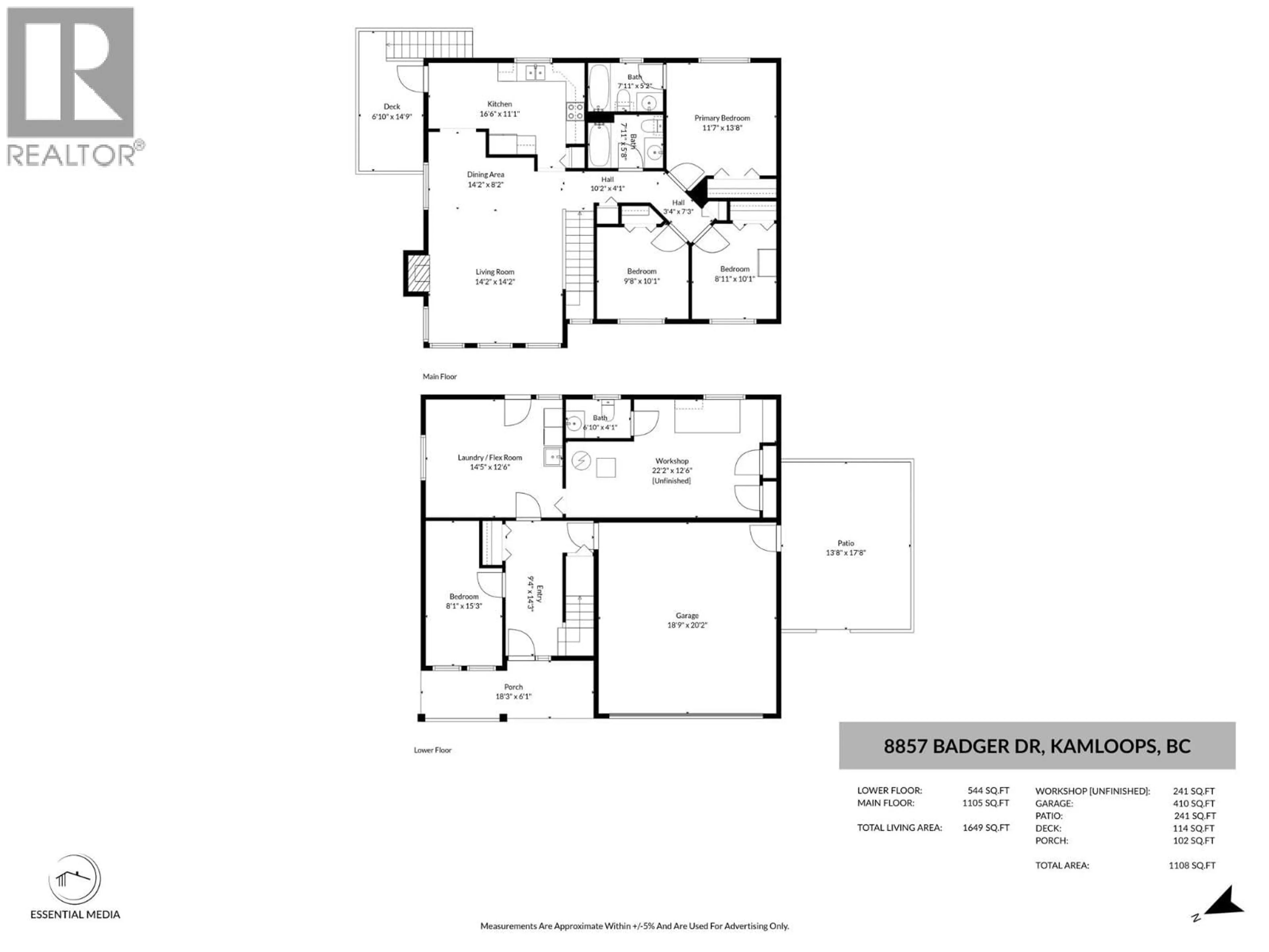 Floor plan for 8857 BADGER DRIVE, Kamloops British Columbia V2C6V2