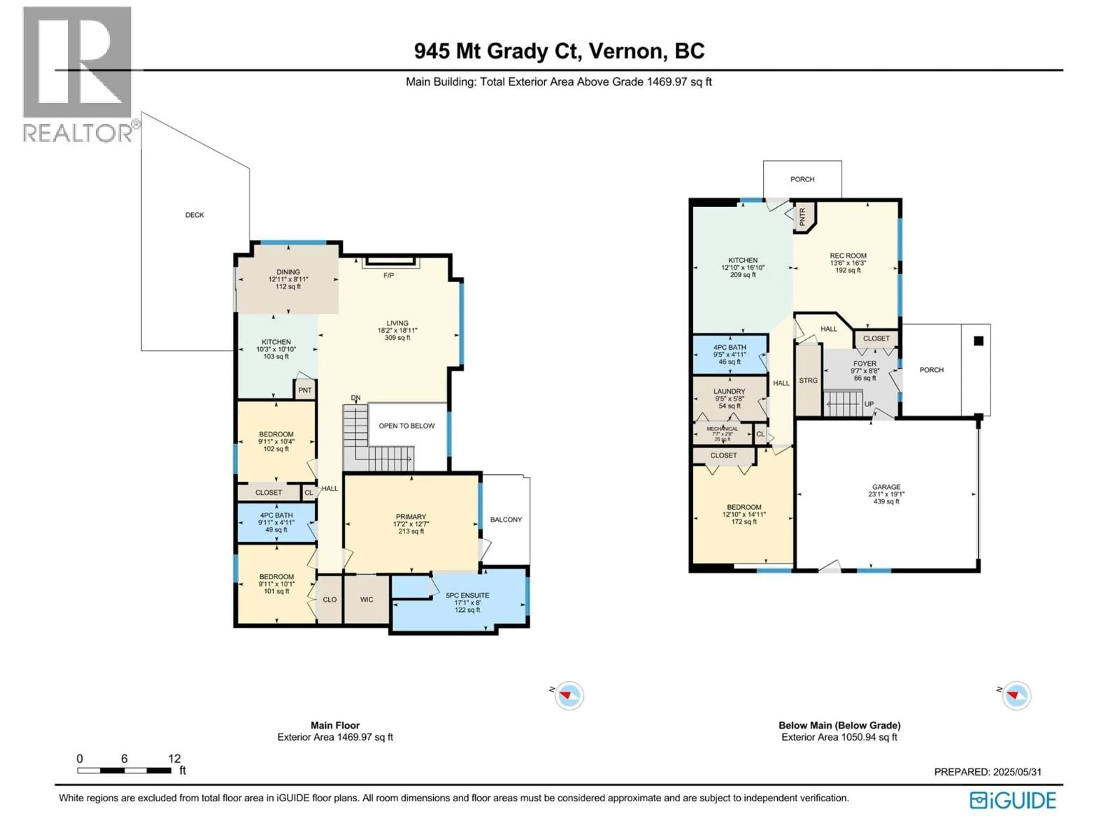 Floor plan for 945 MT. GRADY COURT, Vernon British Columbia V1B4B5