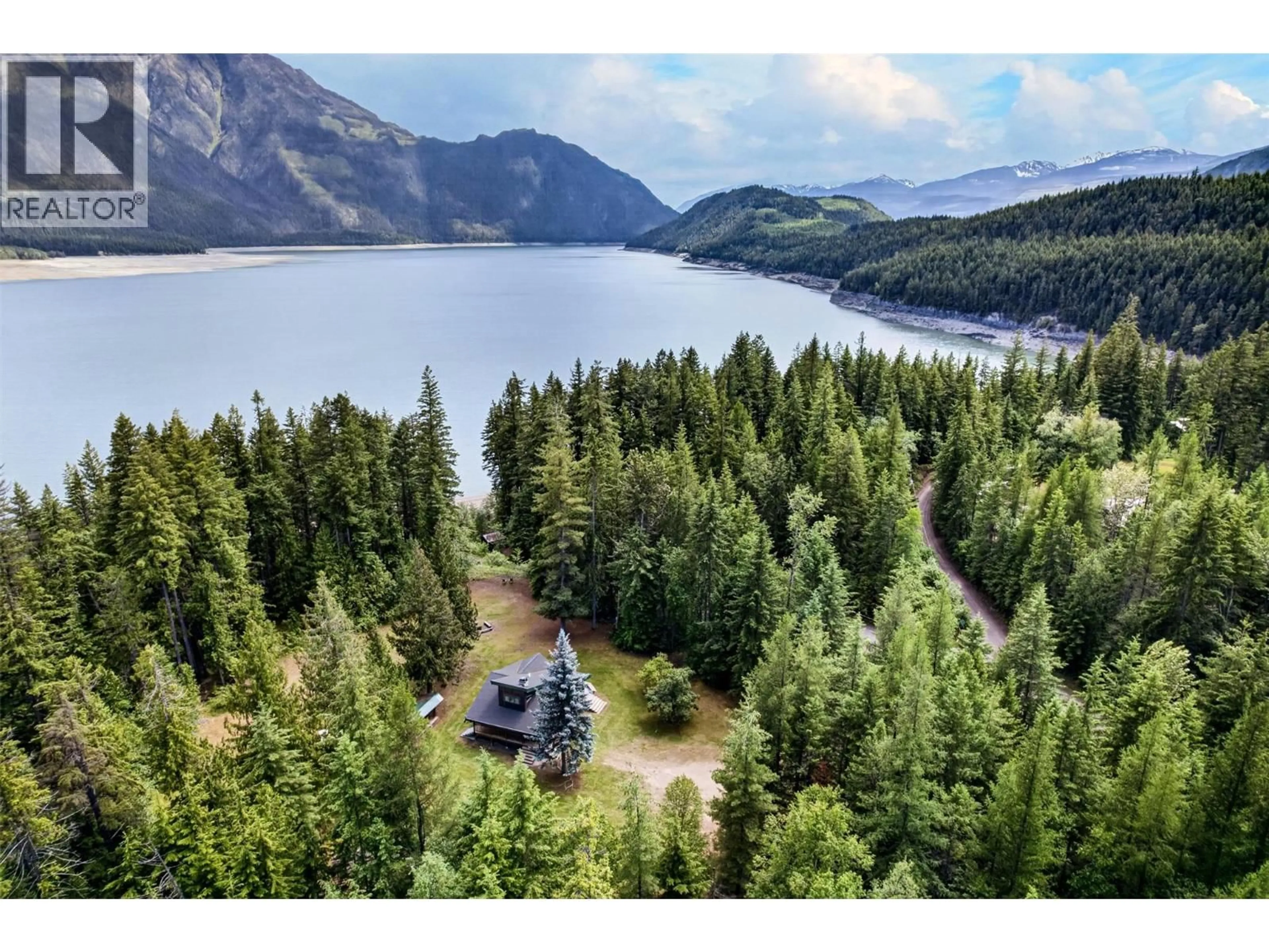 A pic from outside/outdoor area/front of a property/back of a property/a pic from drone, water/lake/river/ocean view for 422 HOWSER STATION ROAD, Howser British Columbia V0G1N0