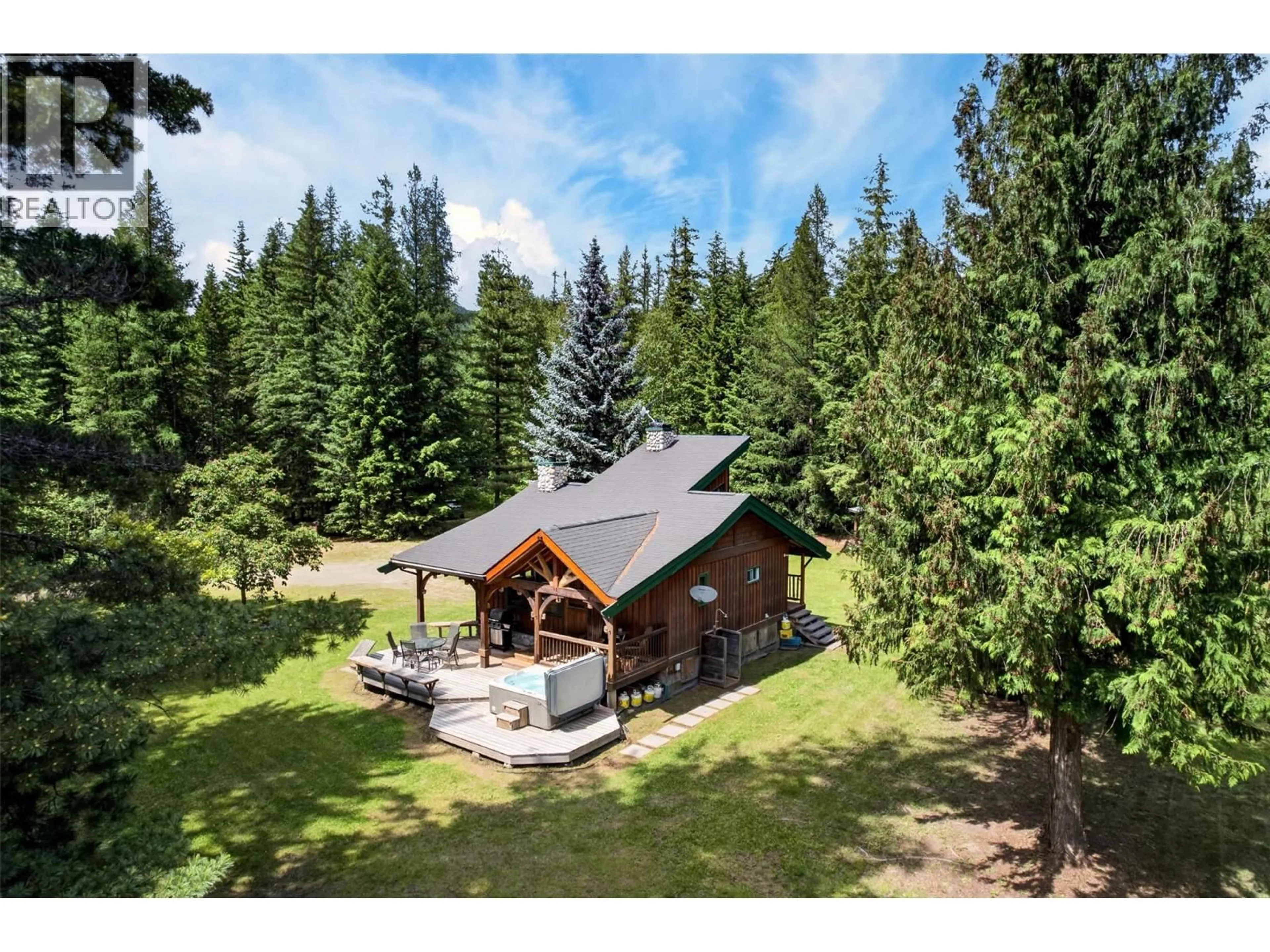A pic from outside/outdoor area/front of a property/back of a property/a pic from drone, forest/trees view for 422 HOWSER STATION ROAD, Howser British Columbia V0G1N0