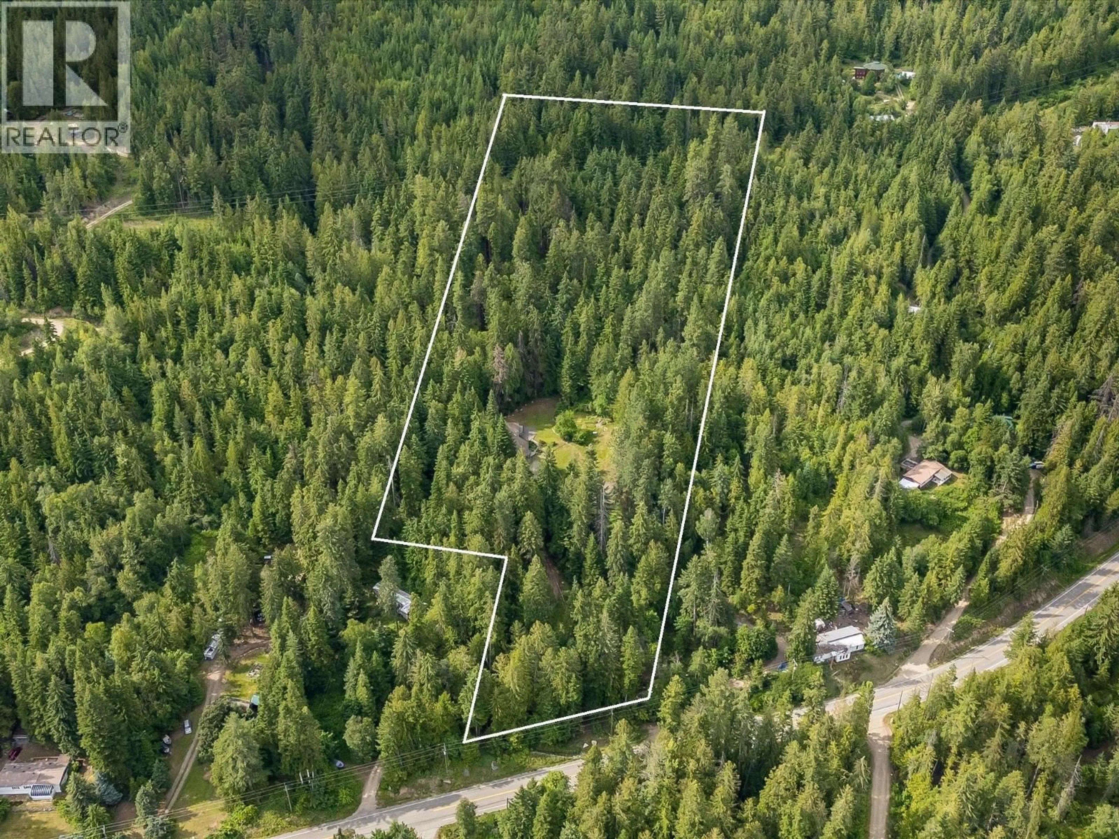 A pic from outside/outdoor area/front of a property/back of a property/a pic from drone, forest/trees view for 4225 3A HIGHWAY, Nelson British Columbia V1L6N1