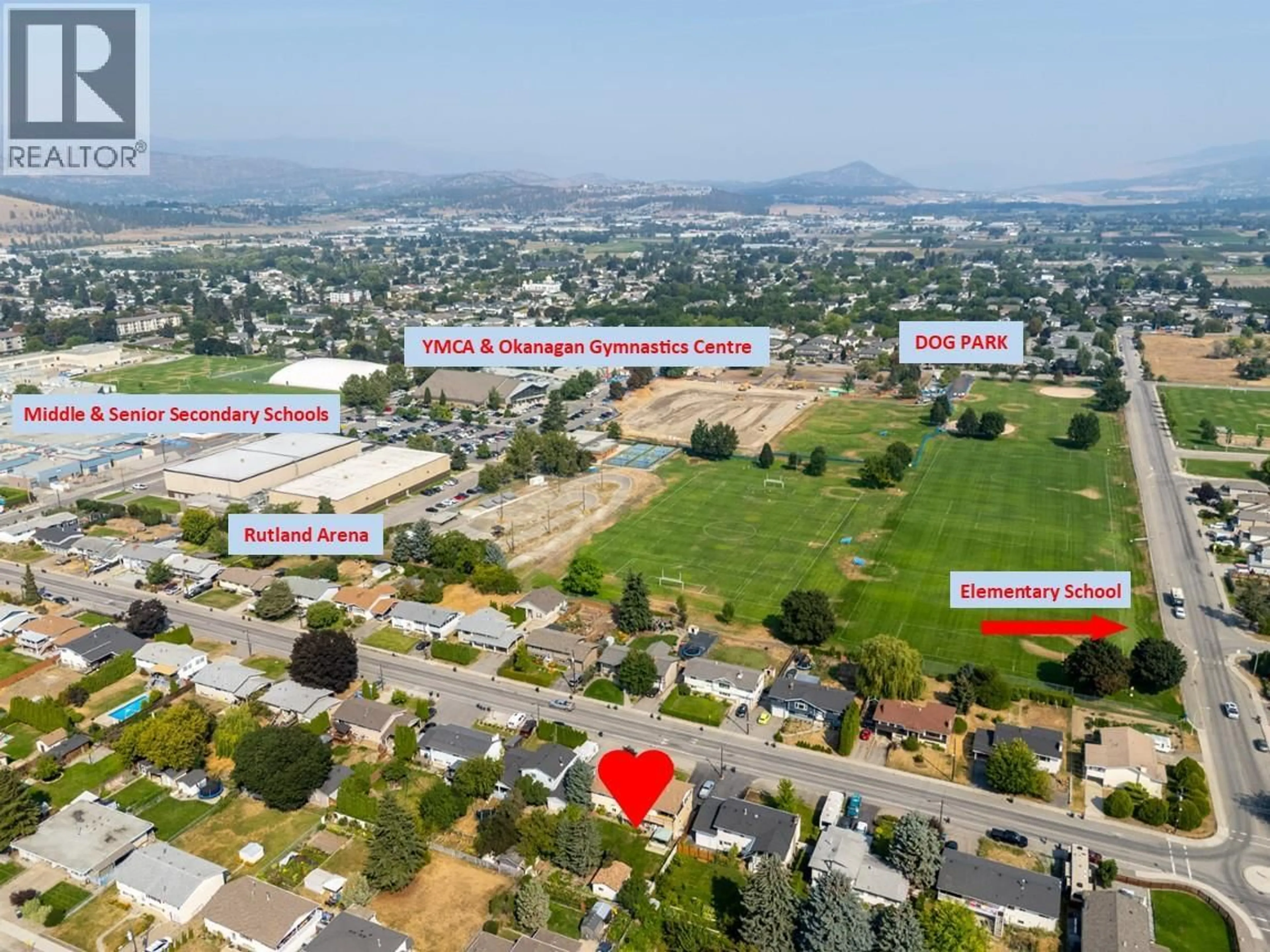 A pic from outside/outdoor area/front of a property/back of a property/a pic from drone, mountain view for 485 BACH ROAD, Kelowna British Columbia V1X2K8