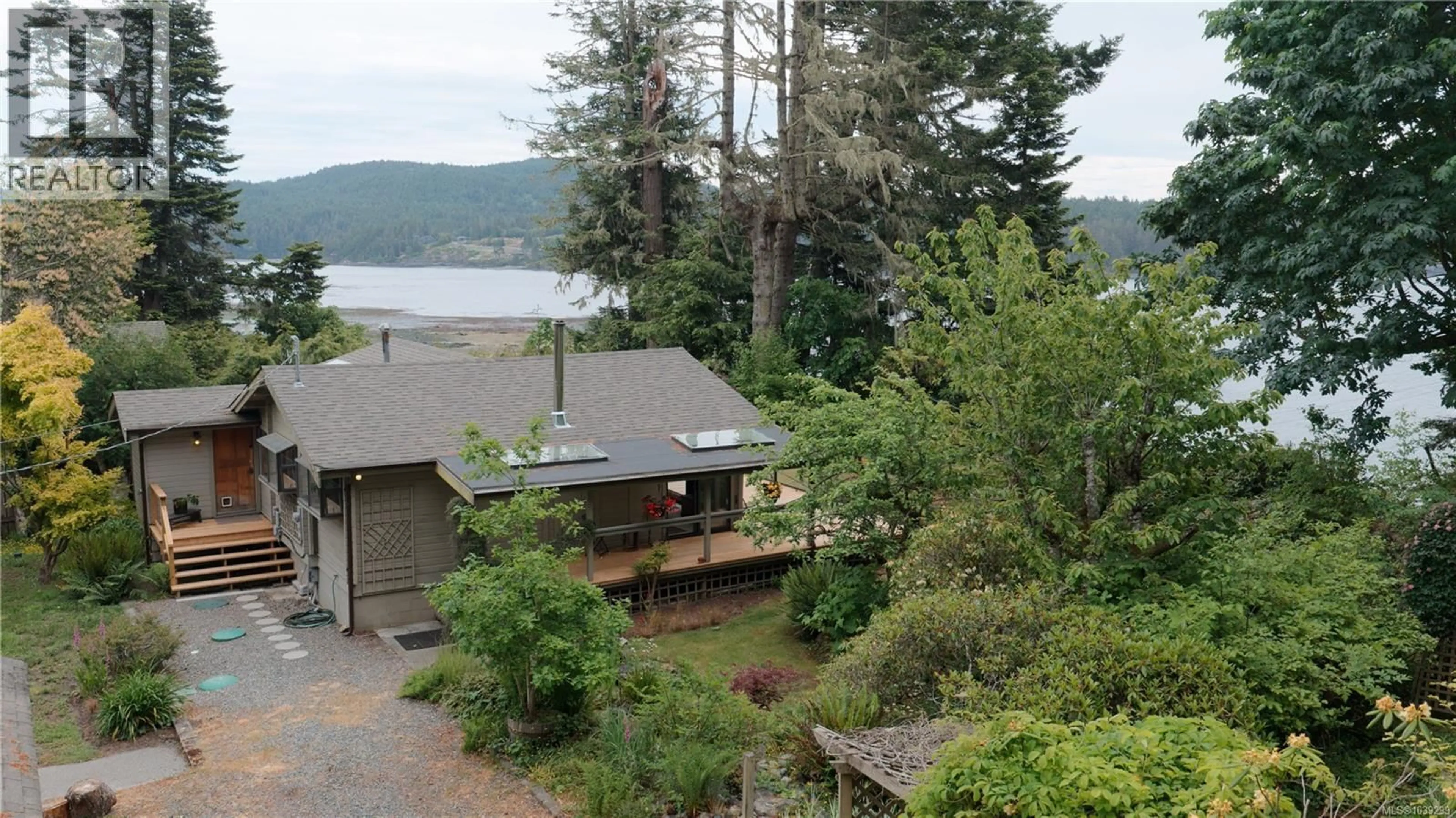 A pic from outside/outdoor area/front of a property/back of a property/a pic from drone, water/lake/river/ocean view for 7095 RICHVIEW DRIVE, Sooke British Columbia V9Z0T3