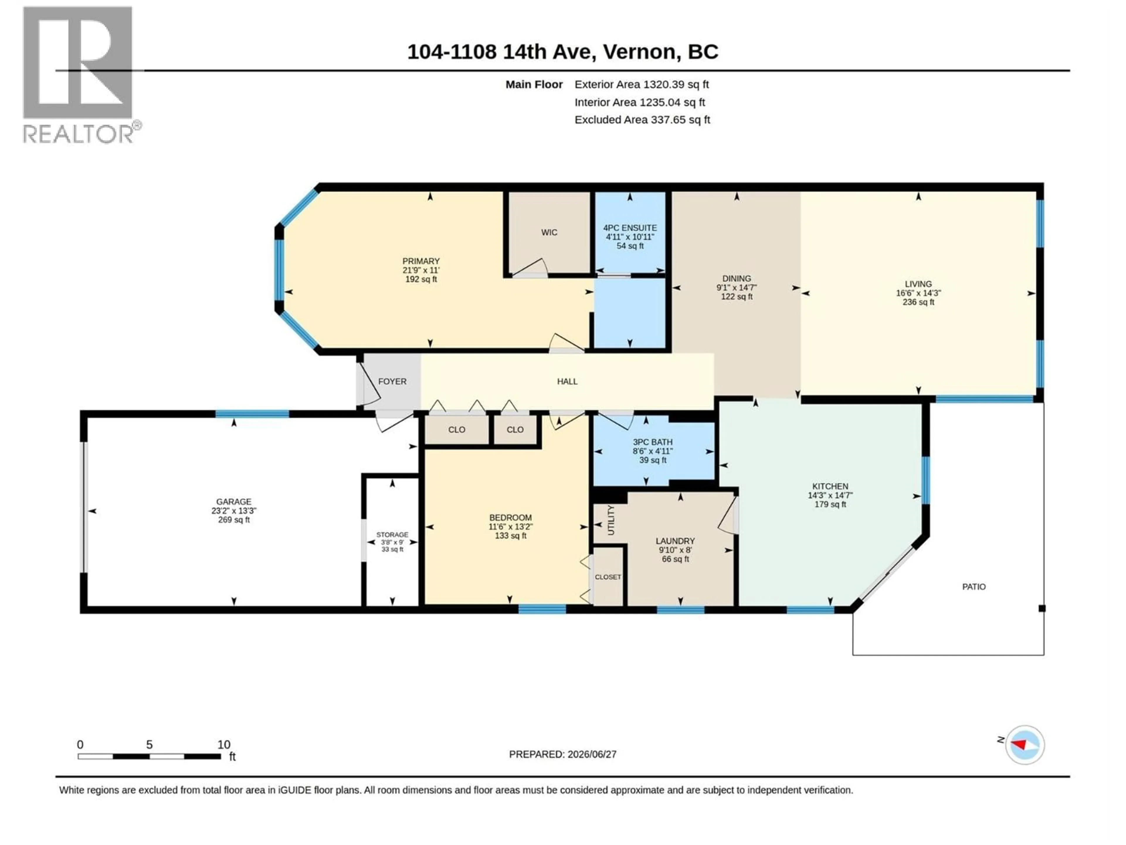 Floor plan for 104 - 1108 14 AVENUE, Vernon British Columbia V1B2S5