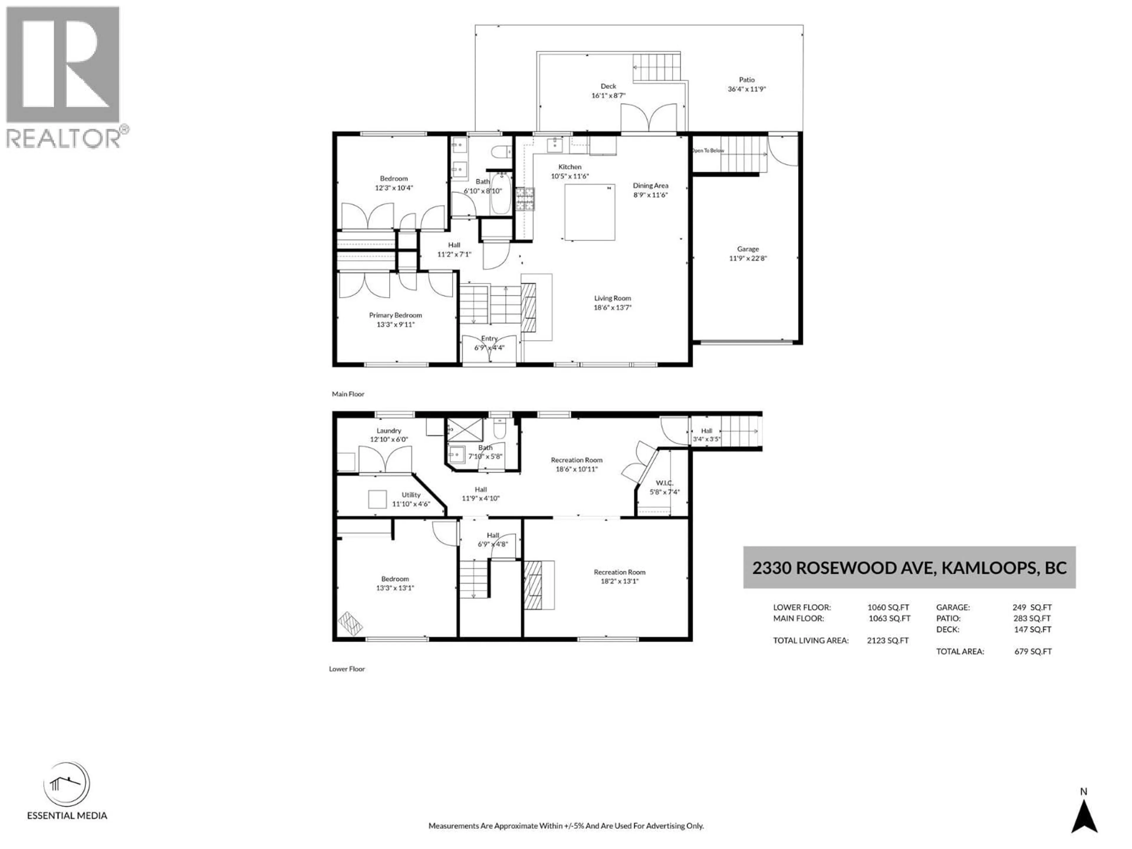 Floor plan for 2330 ROSEWOOD AVENUE, Kamloops British Columbia V2B4Z1