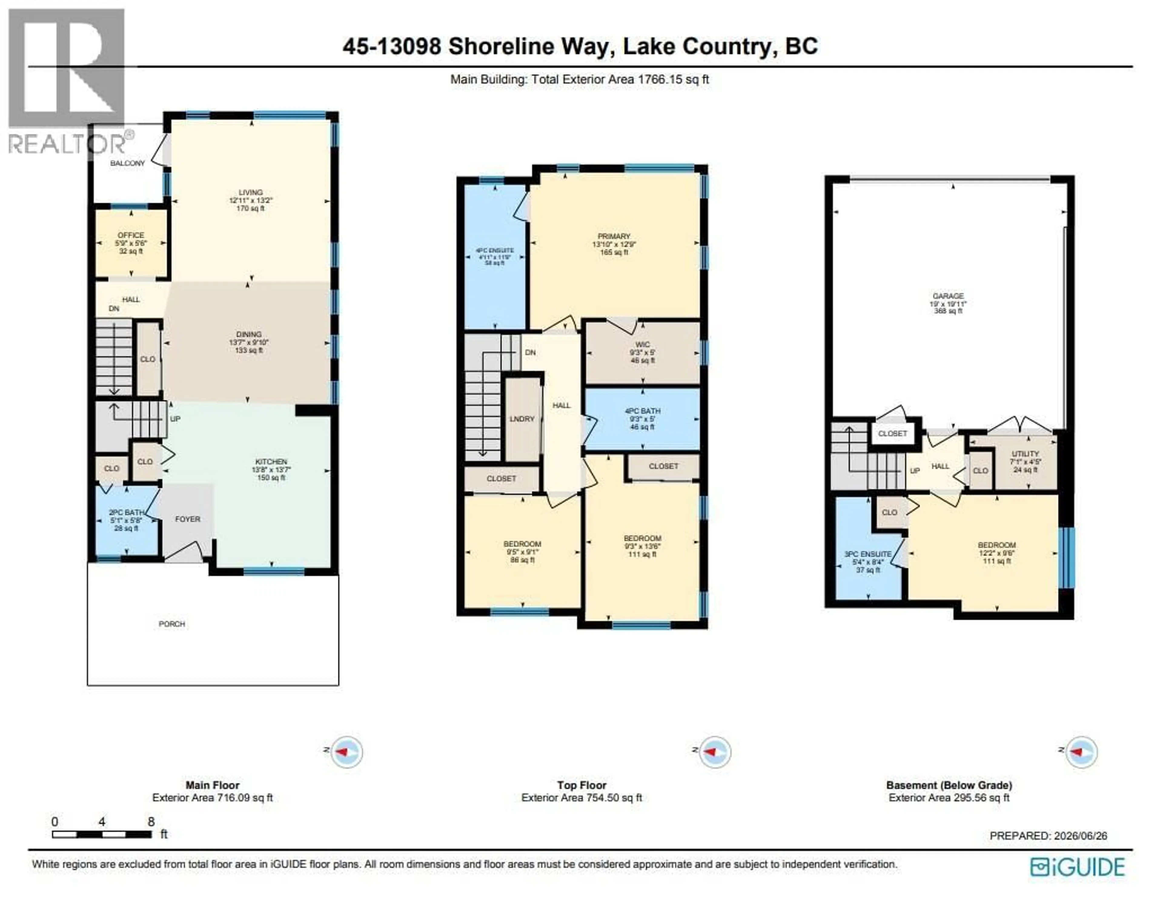 Floor plan for 45 - 13098 SHORELINE WAY, Lake Country British Columbia V4V0A8