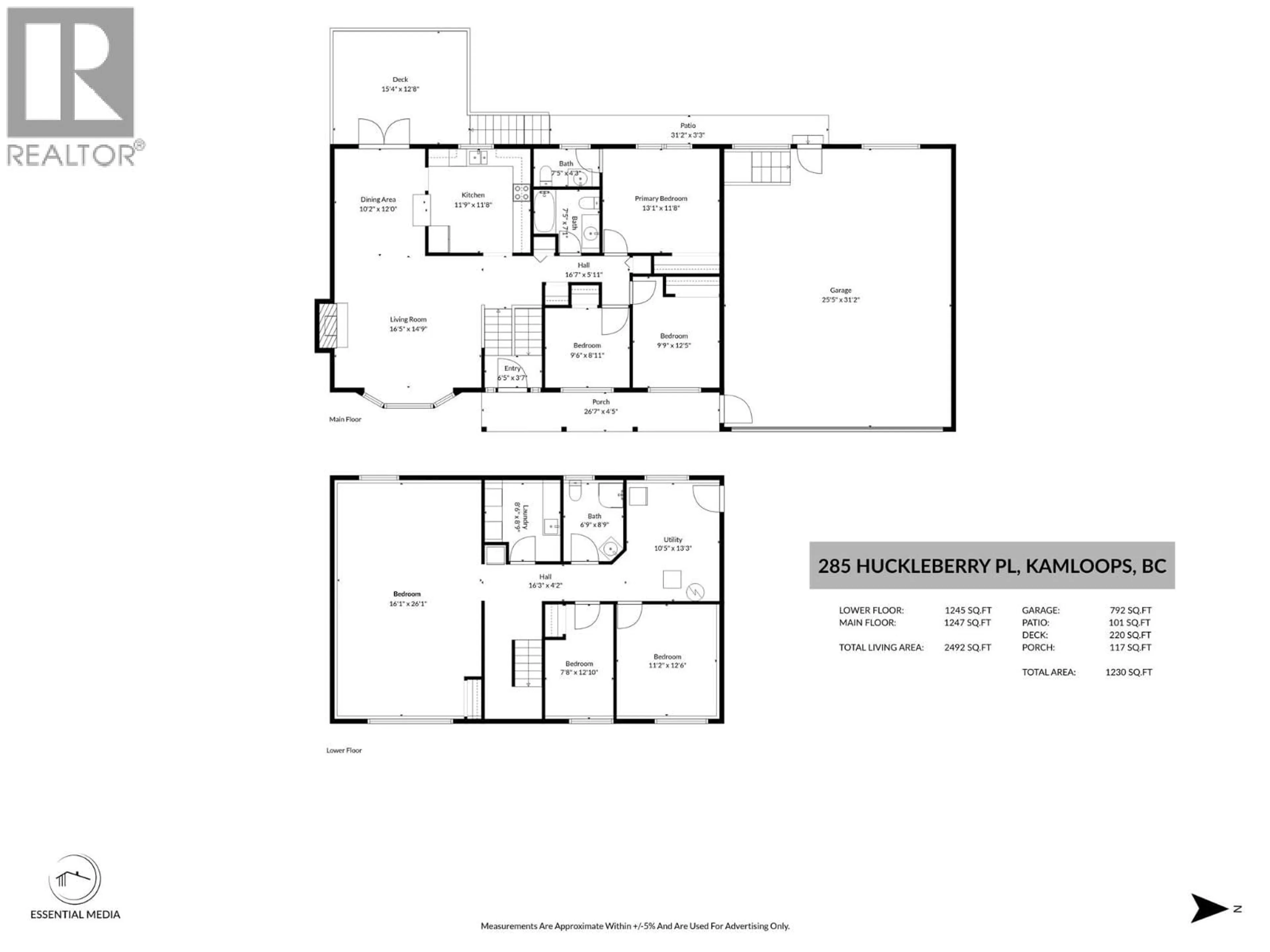 Floor plan for 285 HUCKLEBERRY PLACE, Kamloops British Columbia V2H1M4