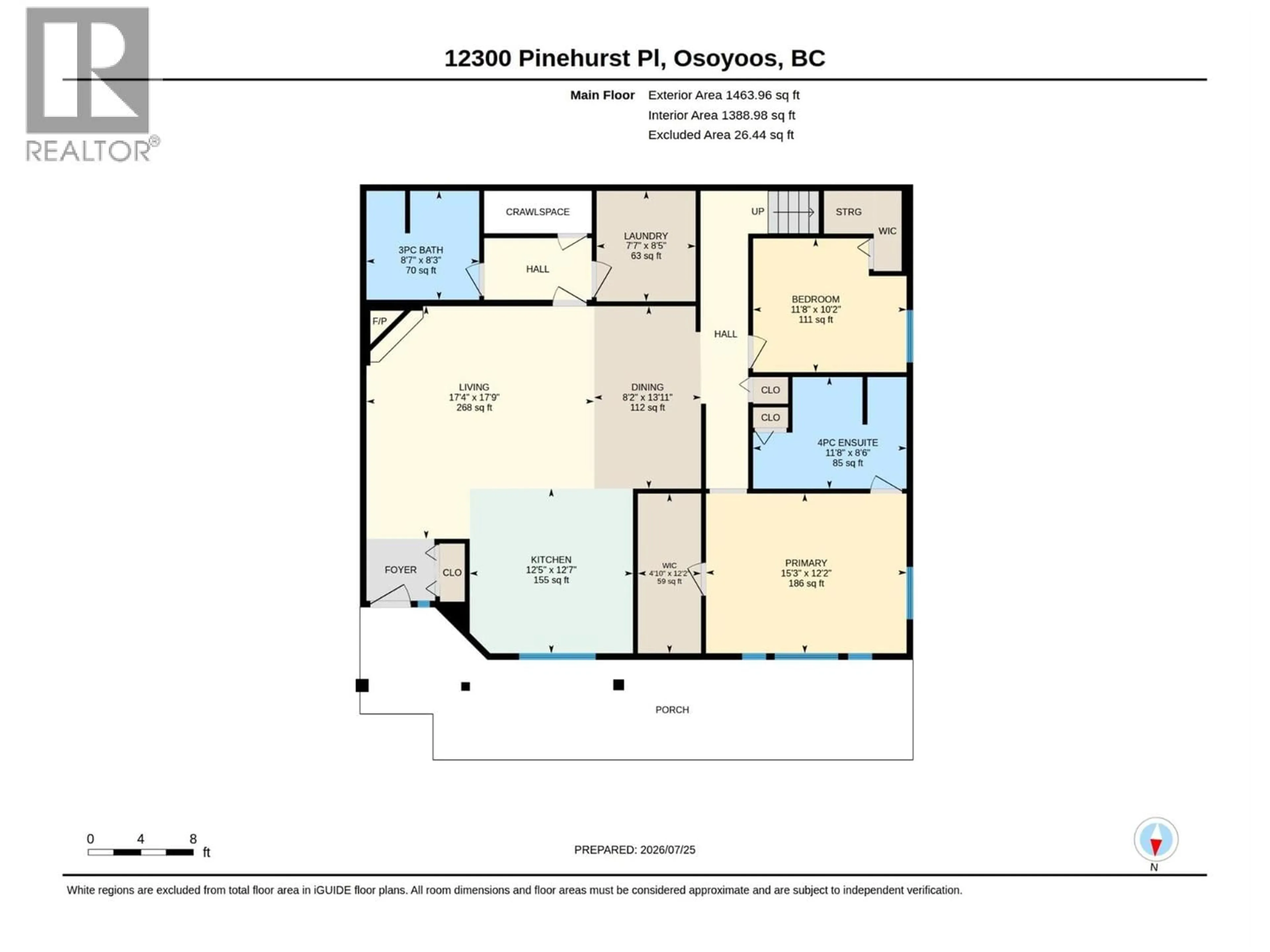 Floor plan for 2 - 12300 PINEHURST PLACE, Osoyoos British Columbia V0H1V4