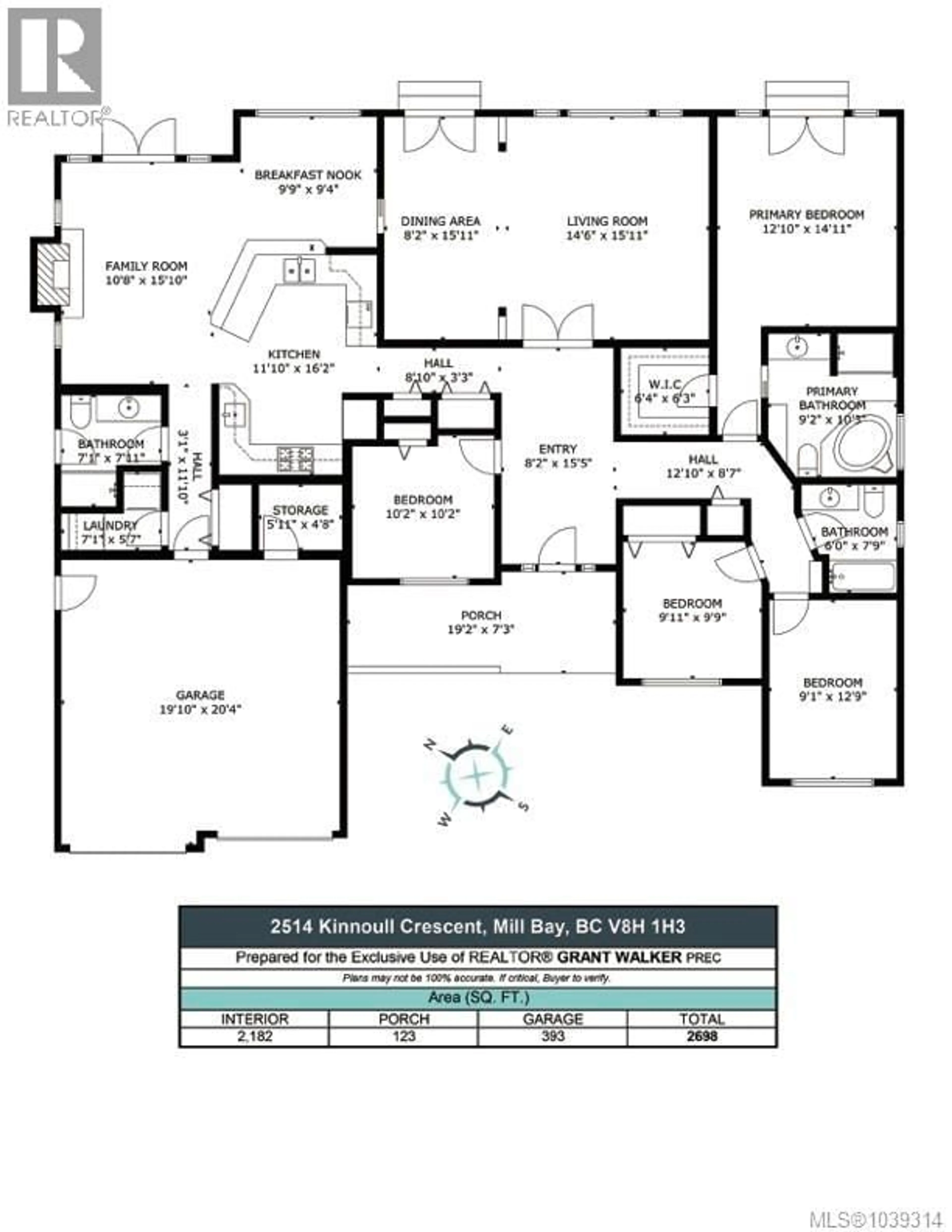 Floor plan for 2514 KINNOULL CRESCENT, Mill Bay British Columbia V8H1H3
