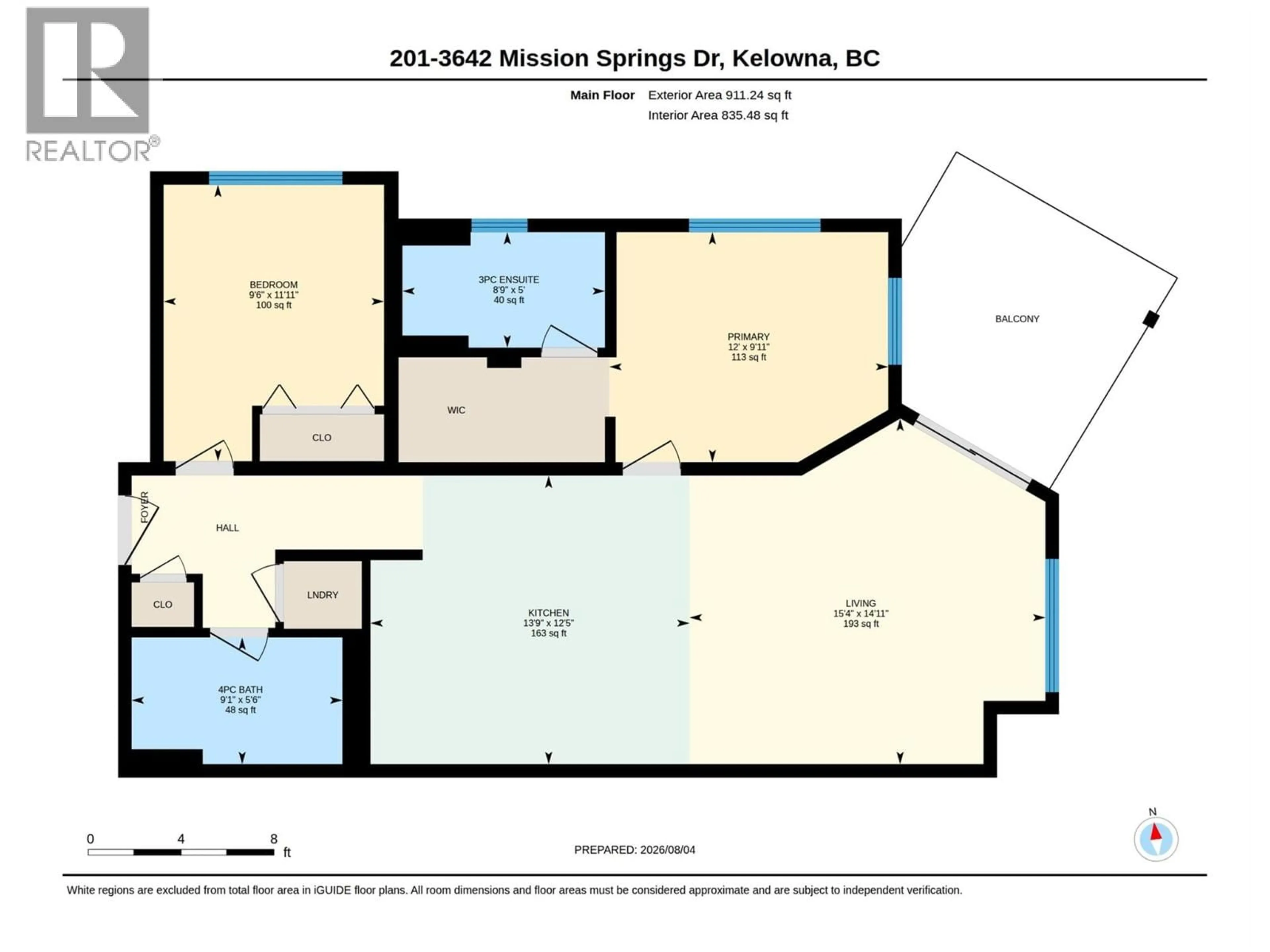 Floor plan for 201 - 3642 MISSION SPRINGS DRIVE, Kelowna British Columbia V1W0E1