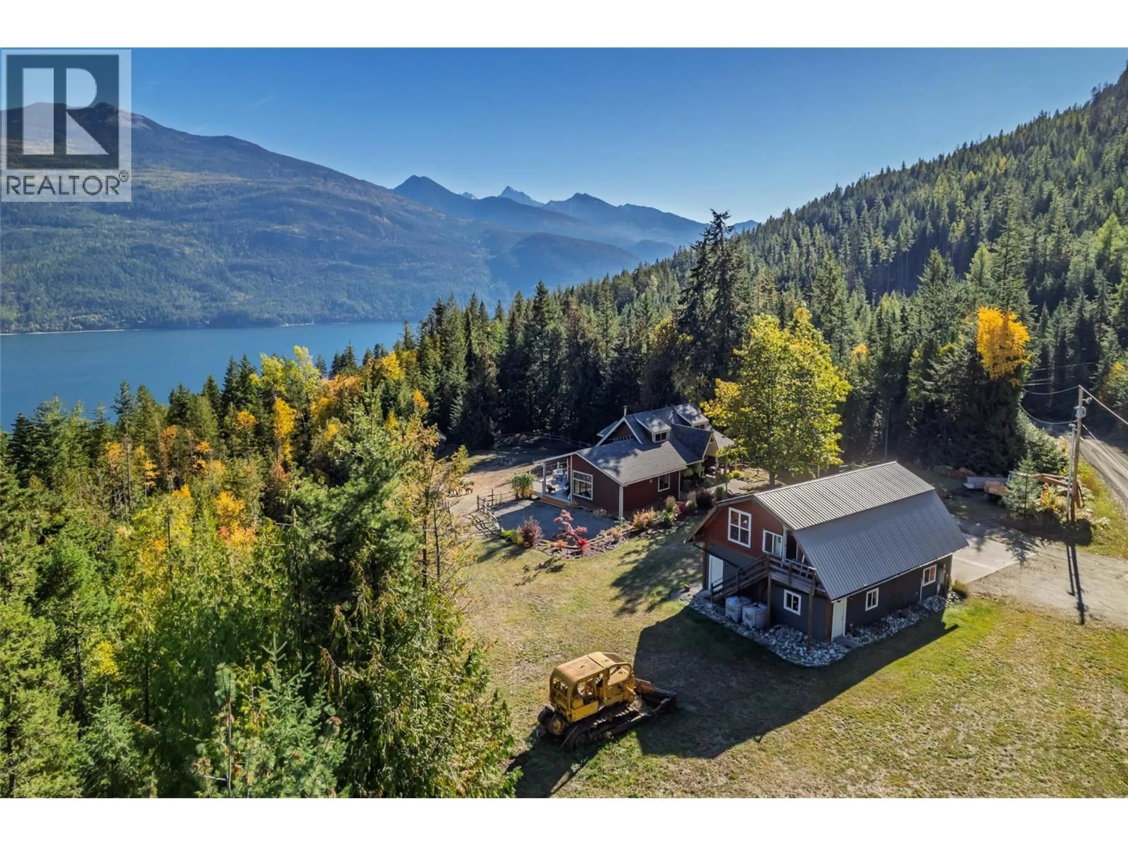 A pic from outside/outdoor area/front of a property/back of a property/a pic from drone, water/lake/river/ocean view for 8840 OLSON ROAD, Kaslo British Columbia V0G1M0