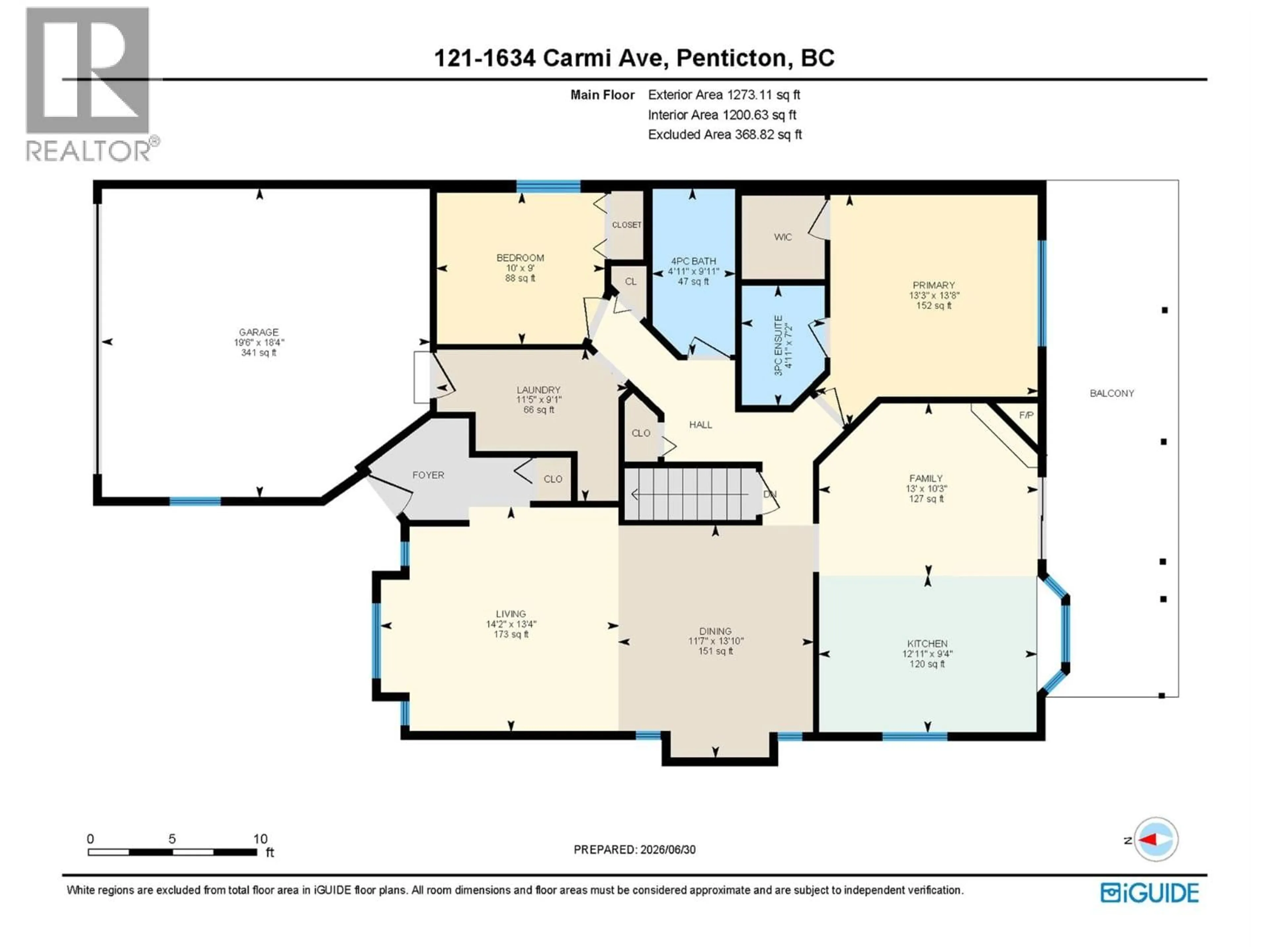 Floor plan for 121 - 1634 CARMI AVENUE, Penticton British Columbia V2A8K5