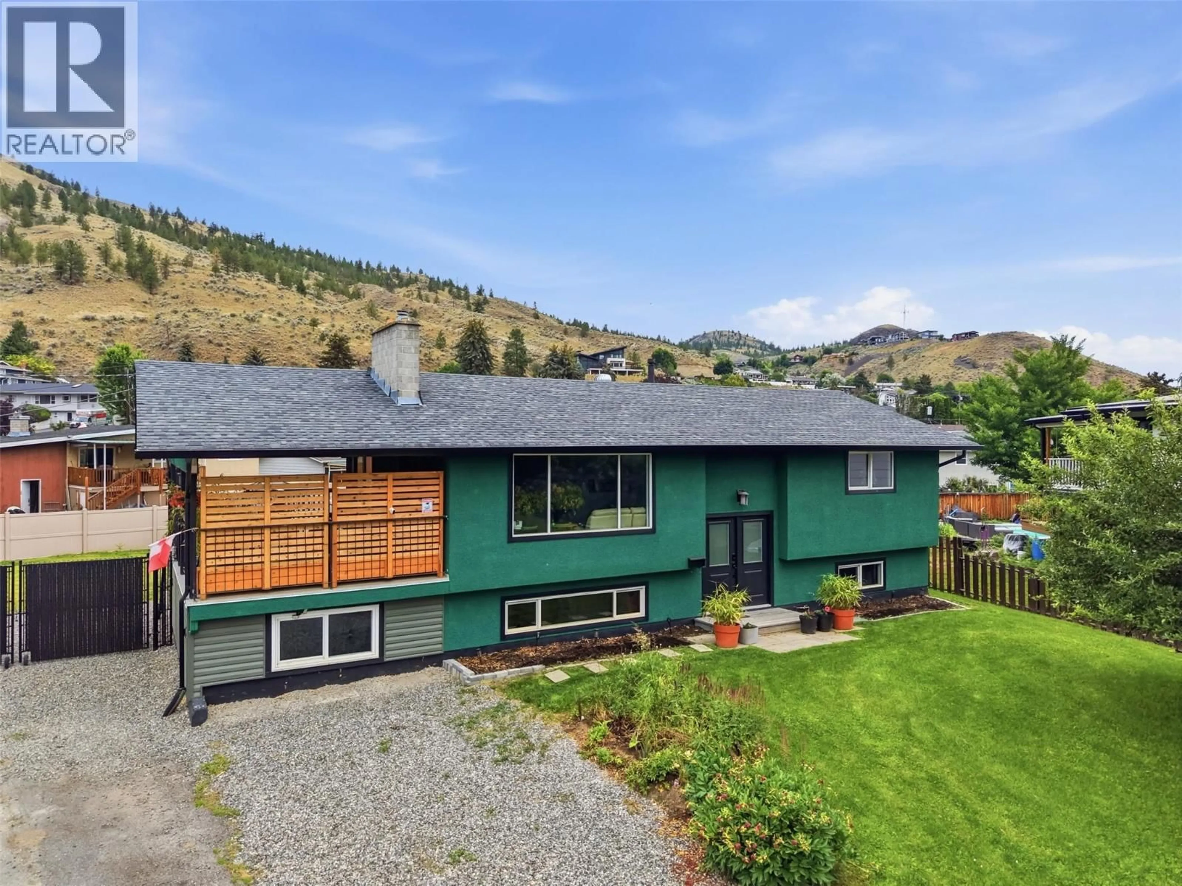A pic from outside/outdoor area/front of a property/back of a property/a pic from drone, mountain view for 870 SUMAC PLACE, Kamloops British Columbia V2B6R4