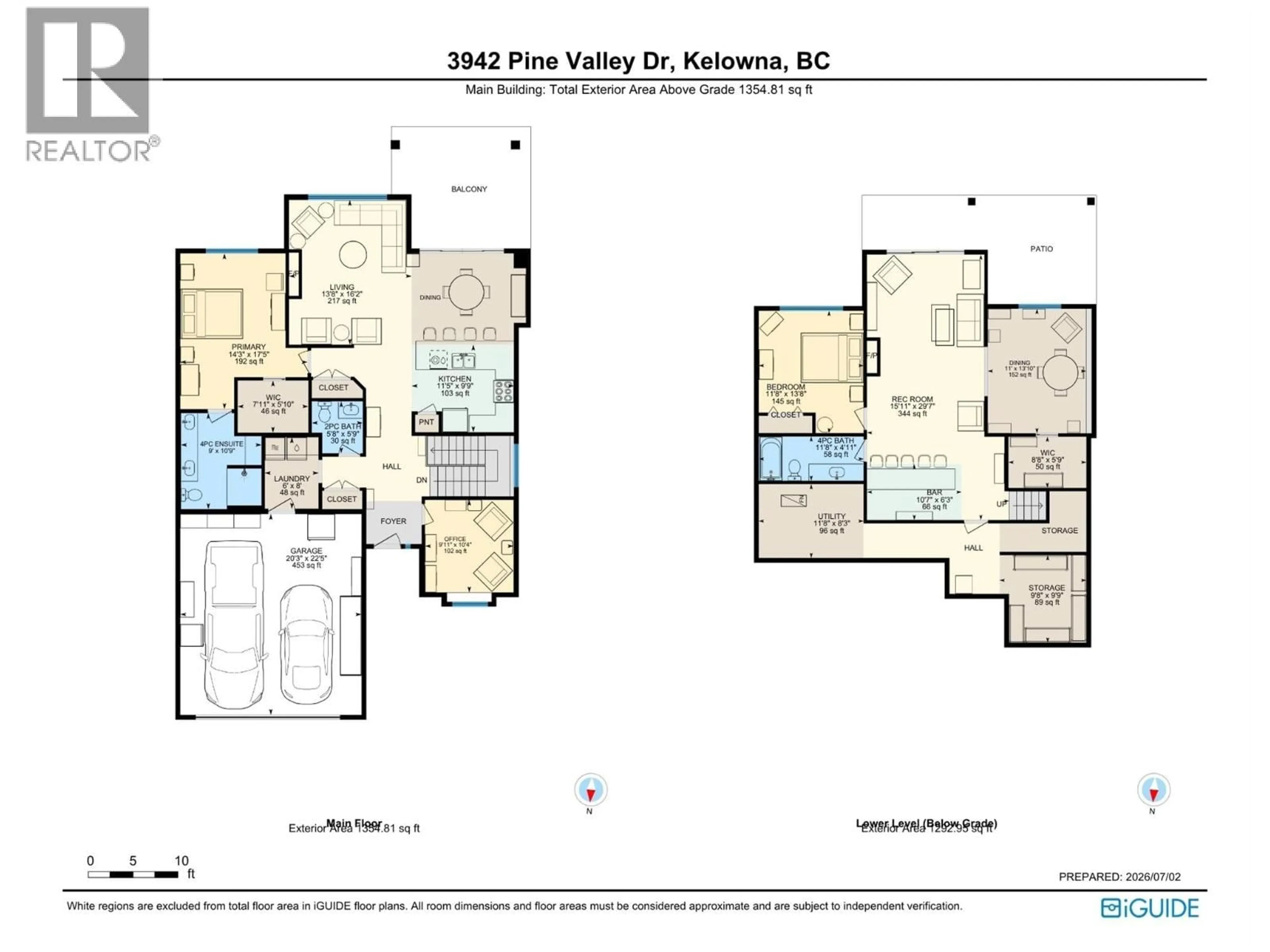 Floor plan for 3942 PINE VALLEY DRIVE, Kelowna British Columbia V1X8E5