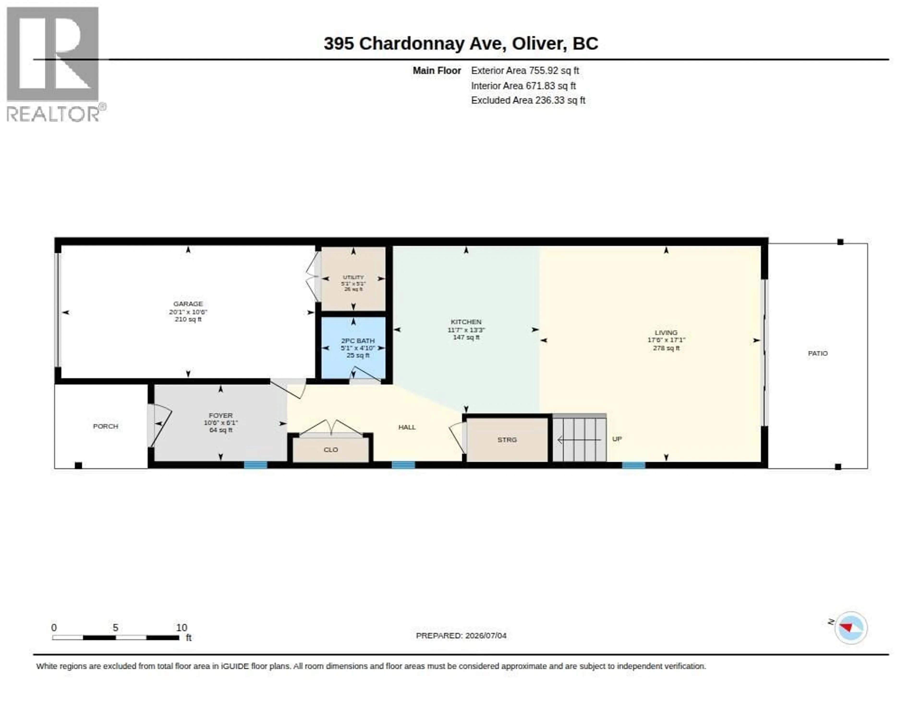 Floor plan for 395 CHARDONNAY AVENUE, Oliver British Columbia V0H1T4