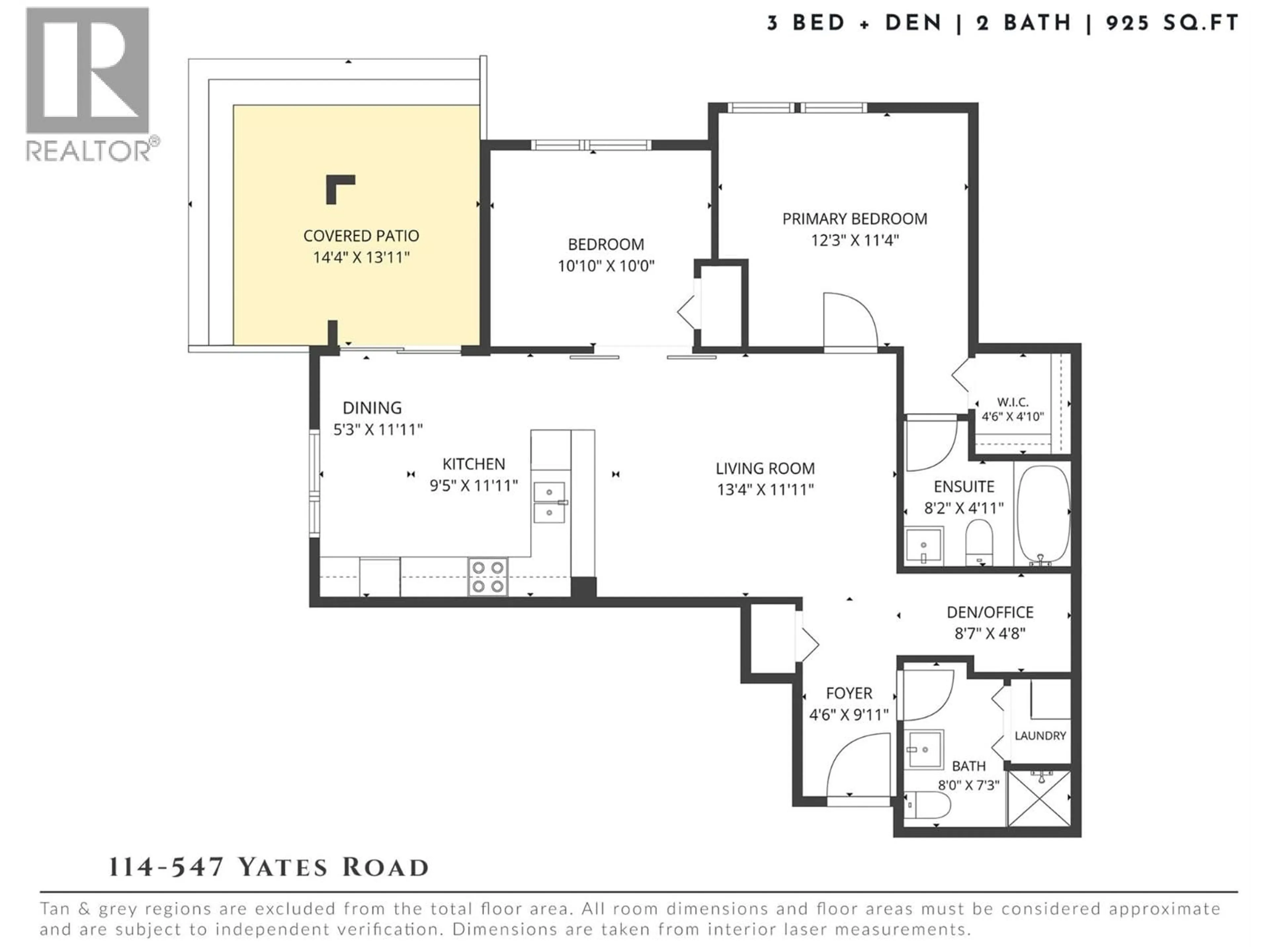 Floor plan for 114 - 547 YATES ROAD, Kelowna British Columbia V1V2T9
