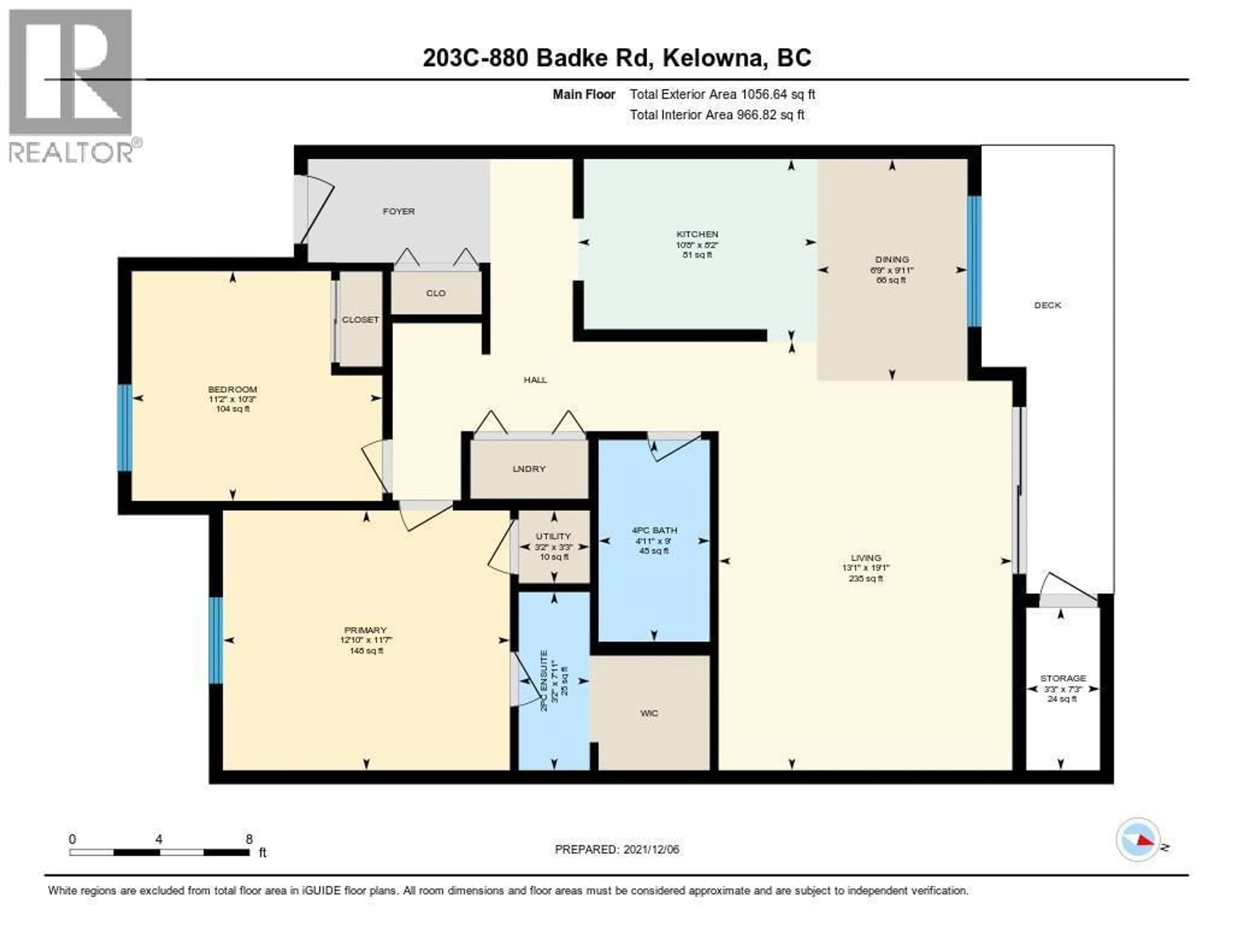 Floor plan for 203C - 880 BADKE ROAD, Kelowna British Columbia V1X5Z6
