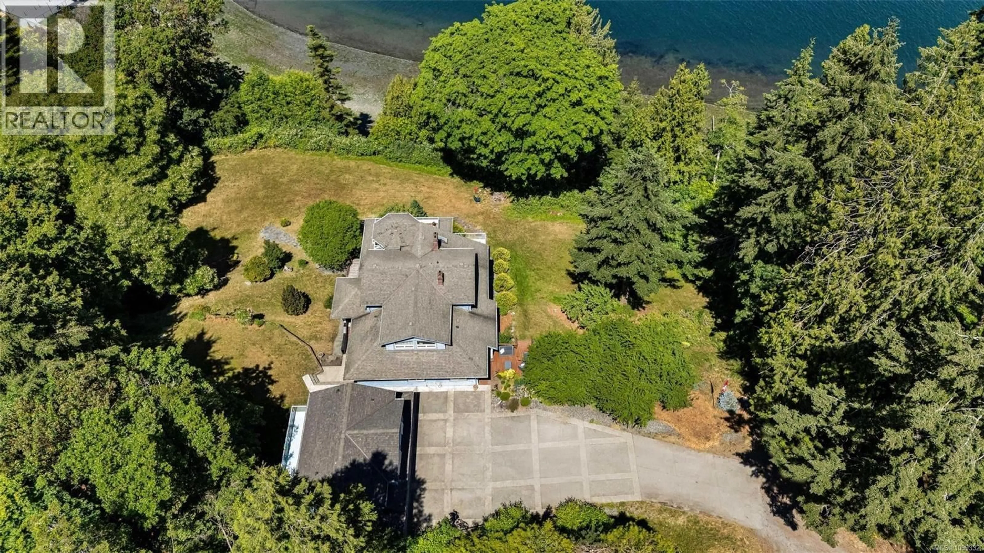 A pic from outside/outdoor area/front of a property/back of a property/a pic from drone, water/lake/river/ocean view for 1231 SUTHERLAND DRIVE, Cowichan Bay British Columbia V0R1N2