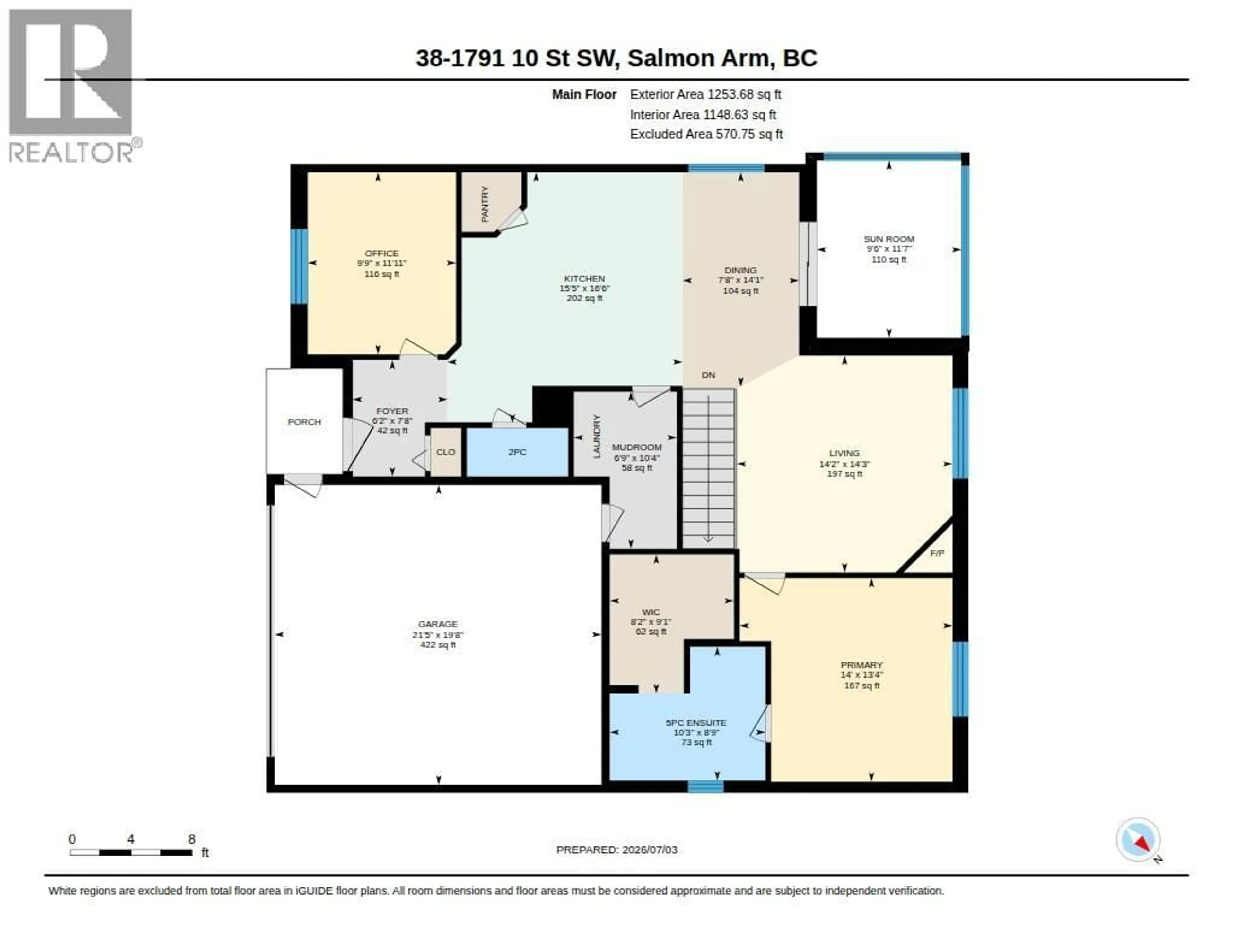 Floor plan for 38 - 1791 10 STREET SOUTHWEST, Salmon Arm British Columbia V1E0E9