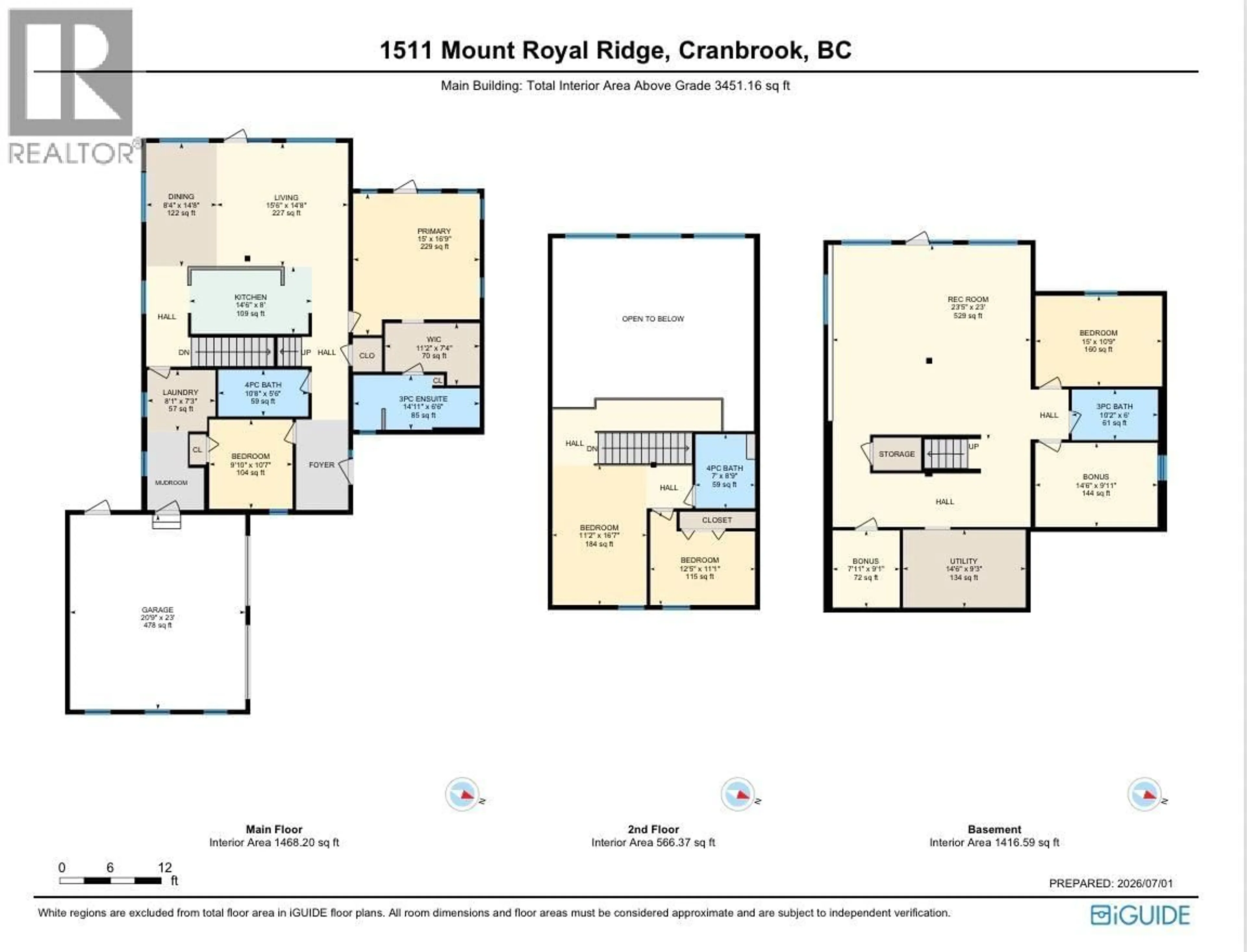 Floor plan for 1511 MOUNT ROYAL RIDGE OTHER, Cranbrook British Columbia V1C0C4