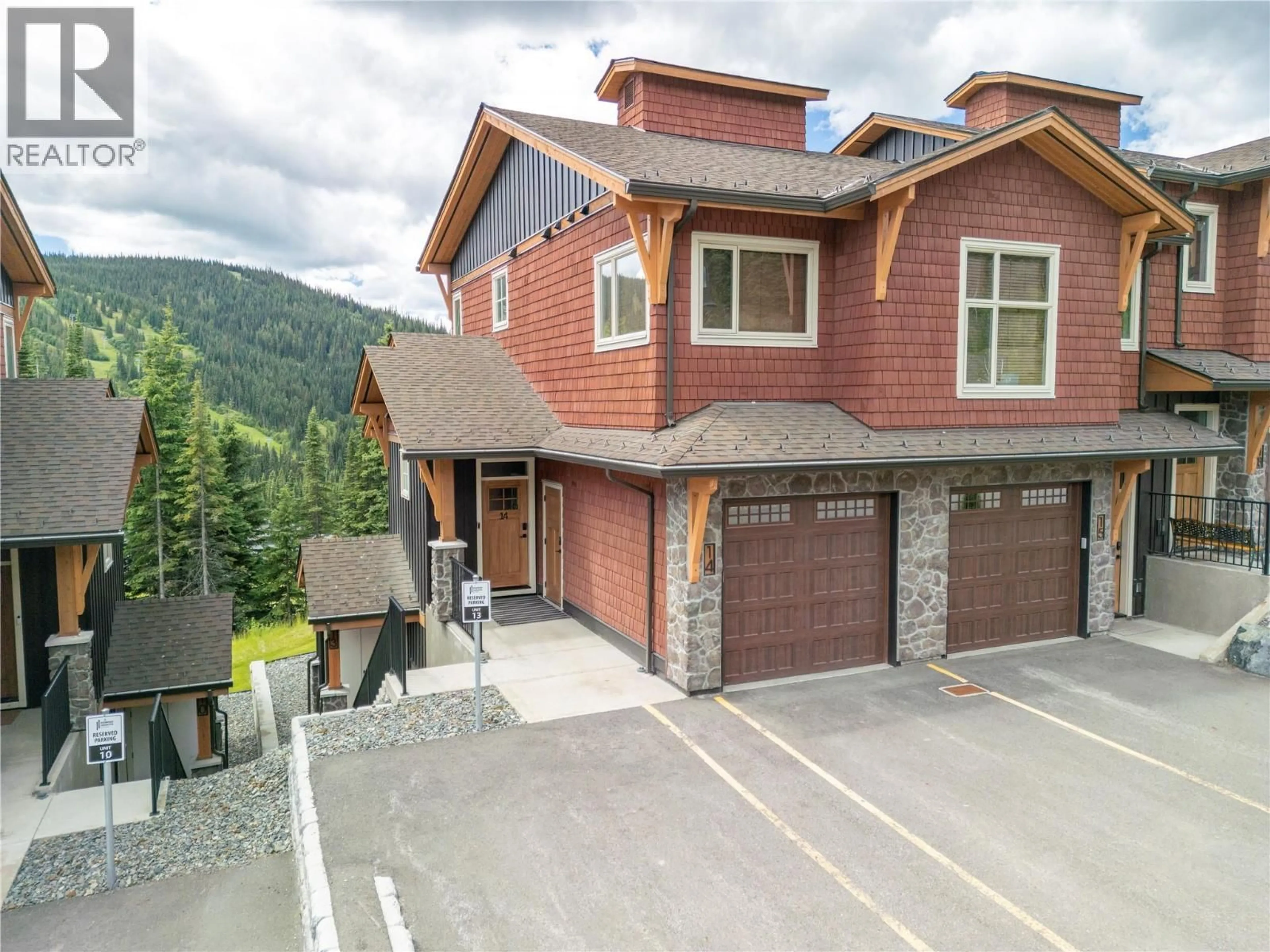 A pic from outside/outdoor area/front of a property/back of a property/a pic from drone, mountain view for 14 - 5045 VALLEY DRIVE, Sun Peaks British Columbia V0E5N0